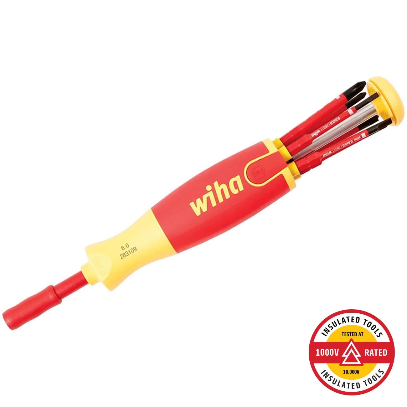 Wiha SlimLine Insulated 6-IN-1 Multi-Driver (7 Piece) - Slotted/Phillips/Square Wiha SlimLine Insulated 6-IN-1 Multi-Driver (7 Piece) - Slotted/Phillips/Square