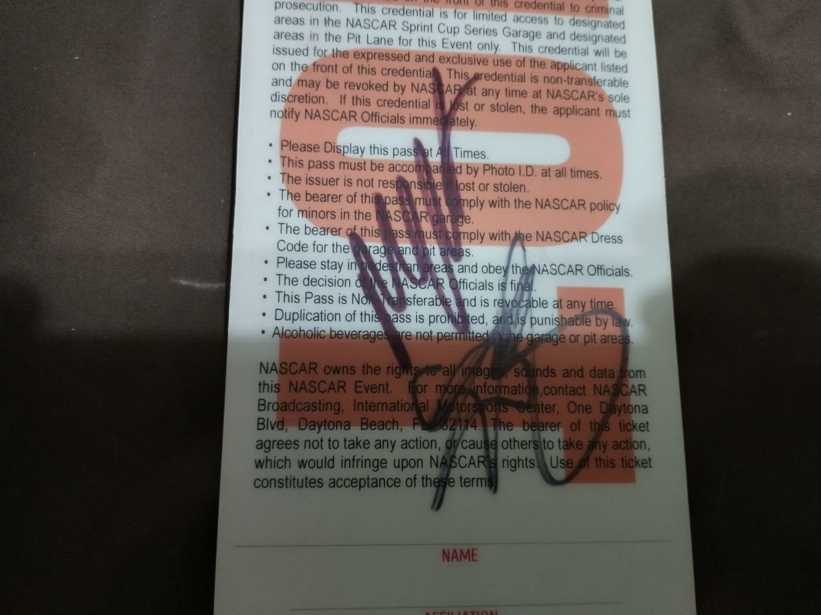 NASCAR - Kyle Busch & Matt Kenseth - Autographed 2015 Talladega Hot Pass *CHAMP NASCAR - Kyle Busch & Matt Kenseth - Autographed 2015 Talladega Hot Pass *CHAMP