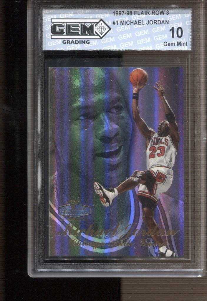 1997-98 Michael Jordan Flair Row 3 #1 Gem Mint 10 Chicago Bulls GOAT HOF MVP