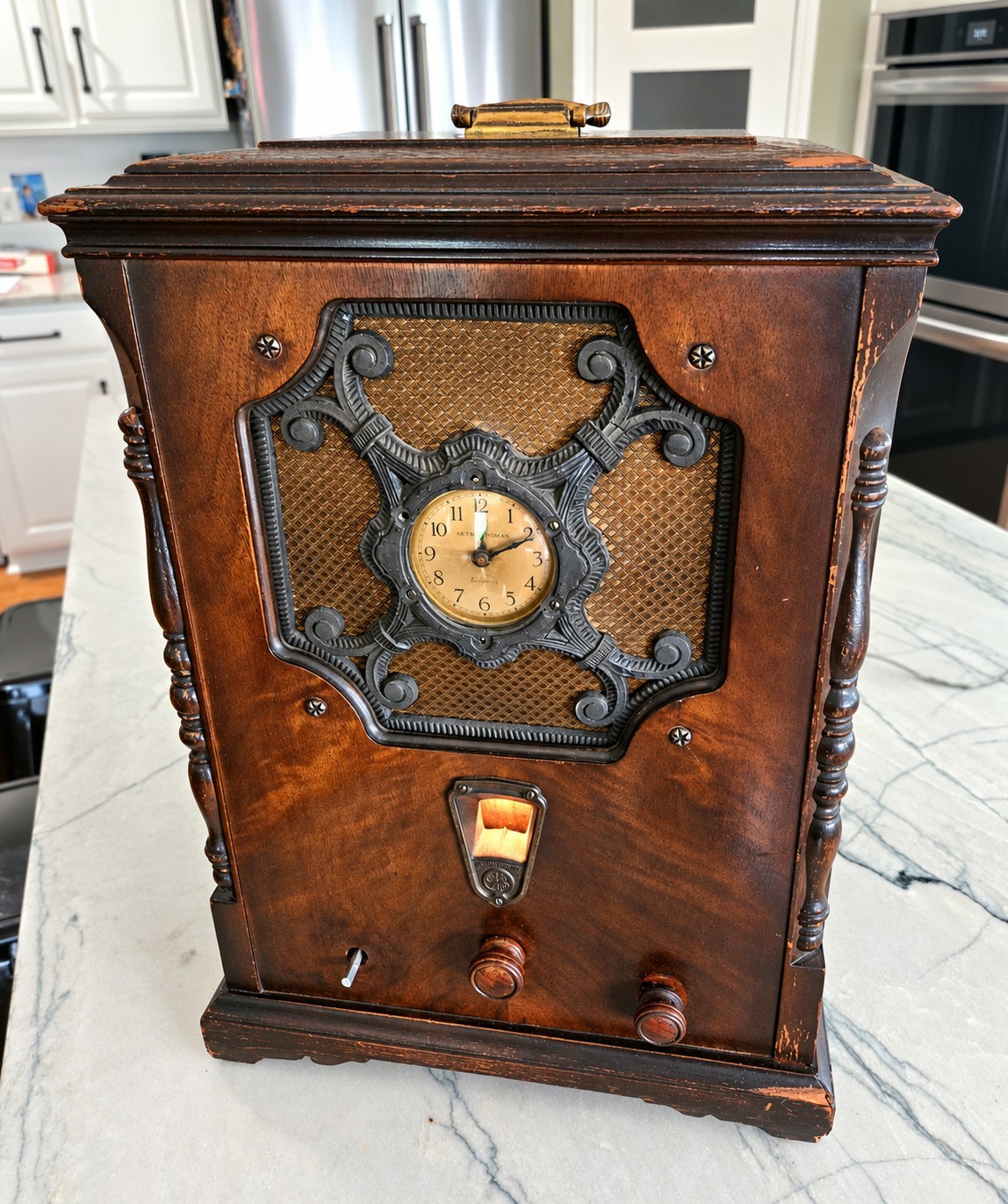 GE JR S-22X  General Electric Tombstone Antique Clock Tube Radio 1931 - RARE