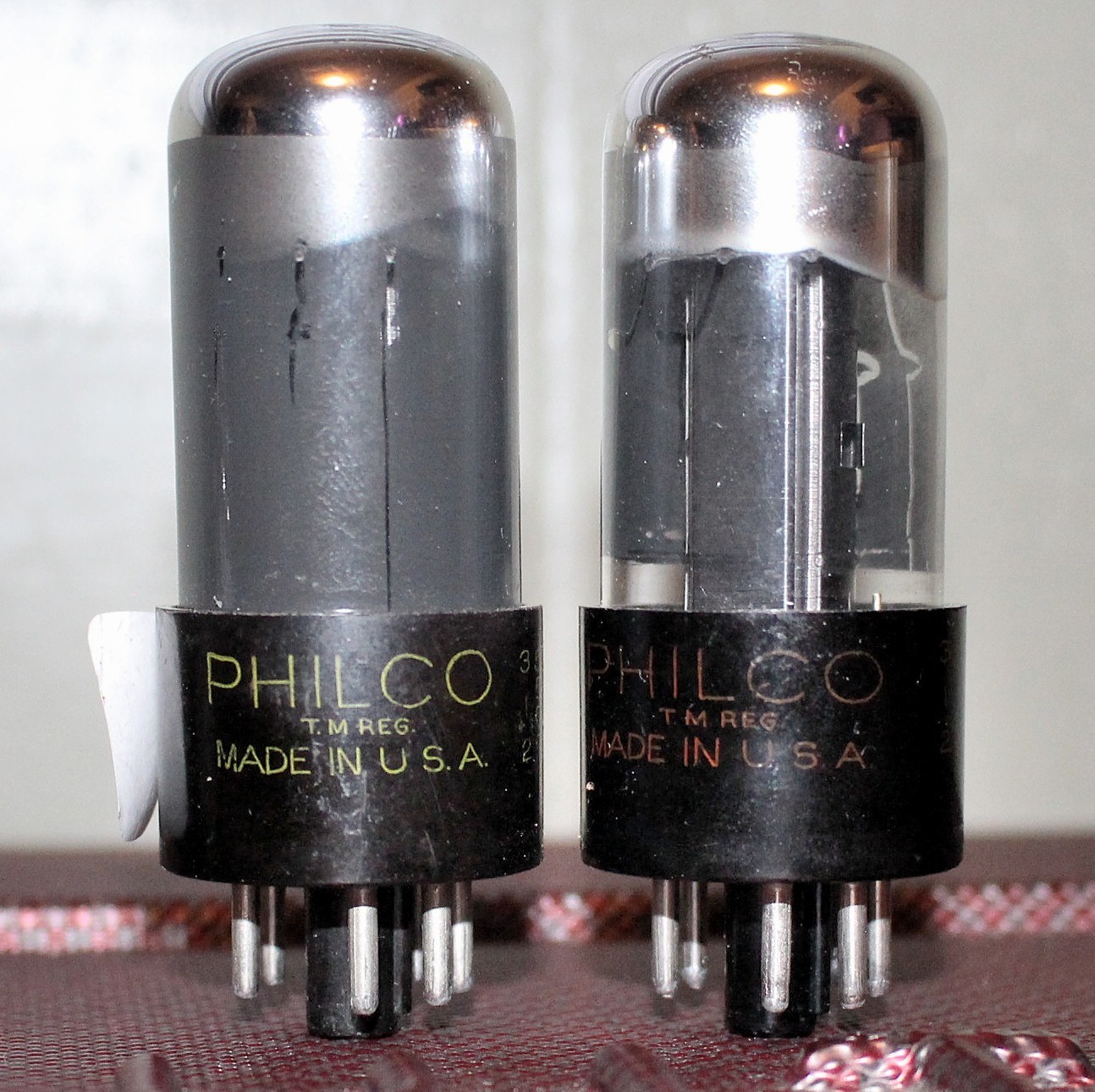 SYLVANIA 6V6GT PERFECT MATCH PAIR BLK PLT CHROME DOME GETR TEST NOS++ 1954