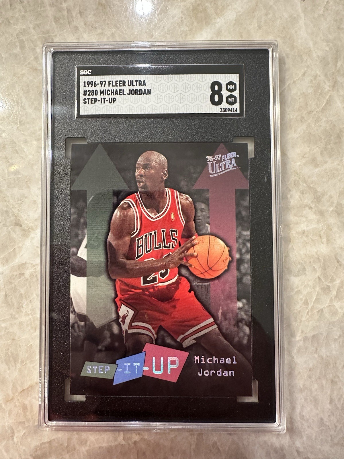 1996-97 Fleer Ultra - Step-It-Up Michael Jordan #280 Chicago Bulls SGC 8 NM-MT 1996-97 Fleer Ultra - Step-It-Up Michael Jordan #280 Chicago Bulls SGC 8 NM-MT