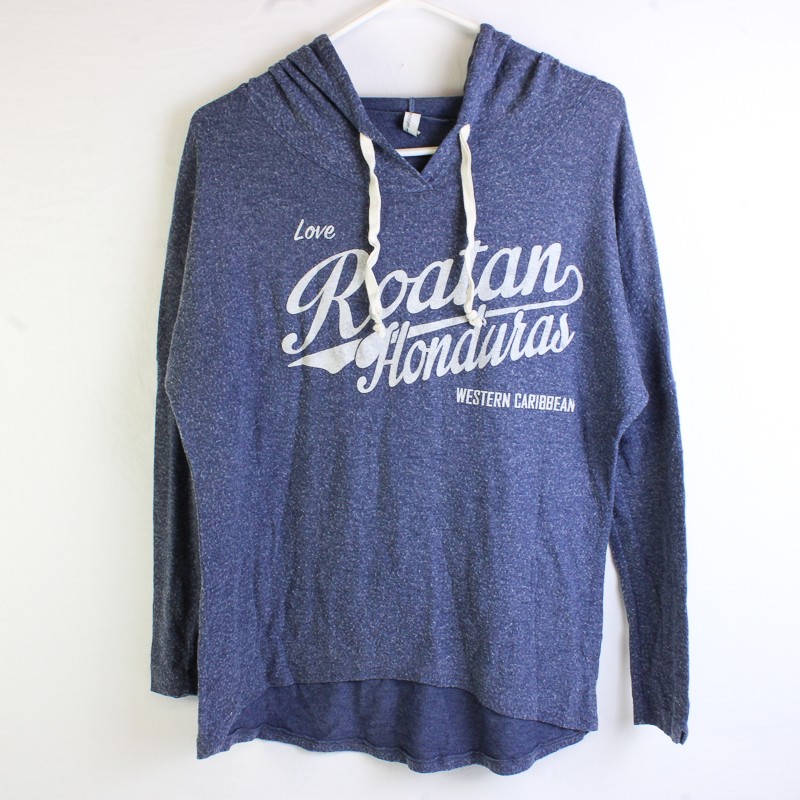 Techstyles Sportswear Roatans Honduras Printed Blue Hoodie Pullover Men\'s Size M