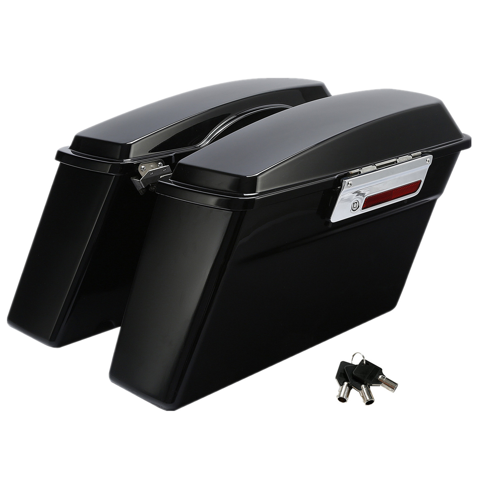 Vivid Black Hard Saddlebags Saddle Bags Fit For Harley Touring Road King 1993-13