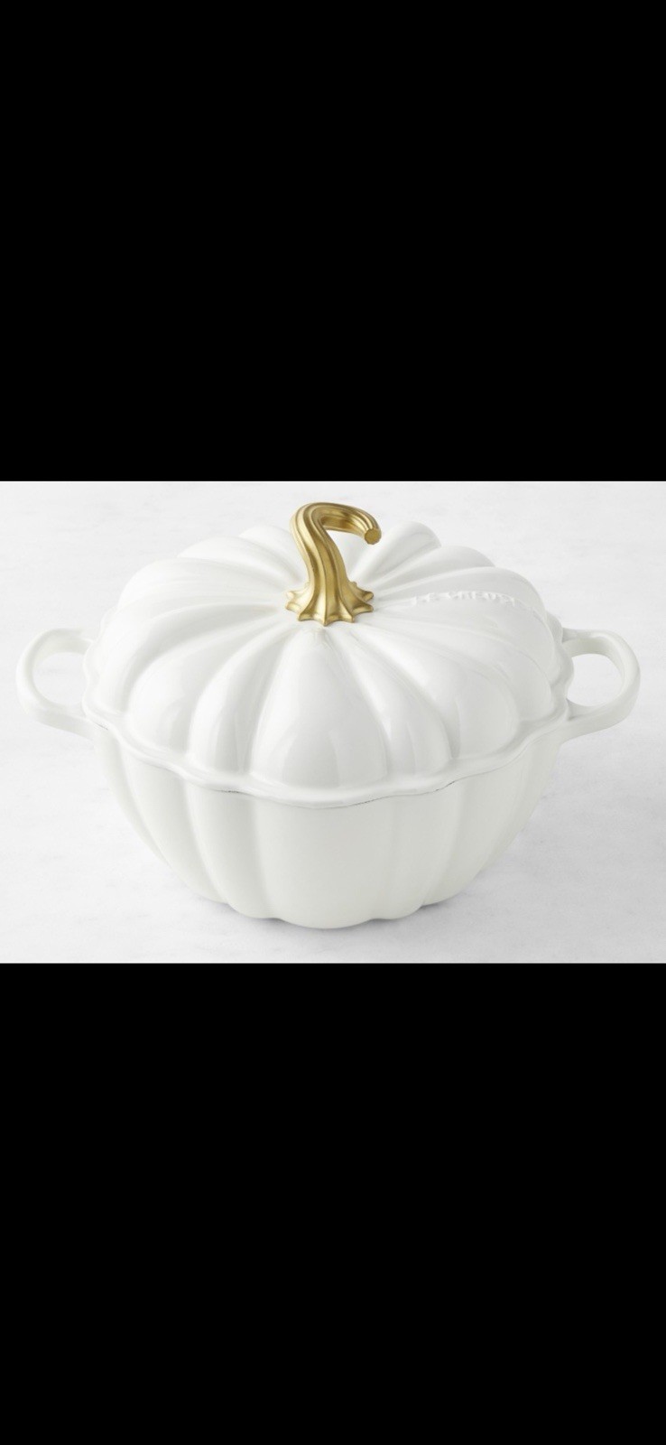 ~LeCreuset *NEW*EnameledCastIronPumpkinCocotte*White*Color… ~LeCreuset *NEW*EnameledCastIronPumpkinCocotte*White*Color…