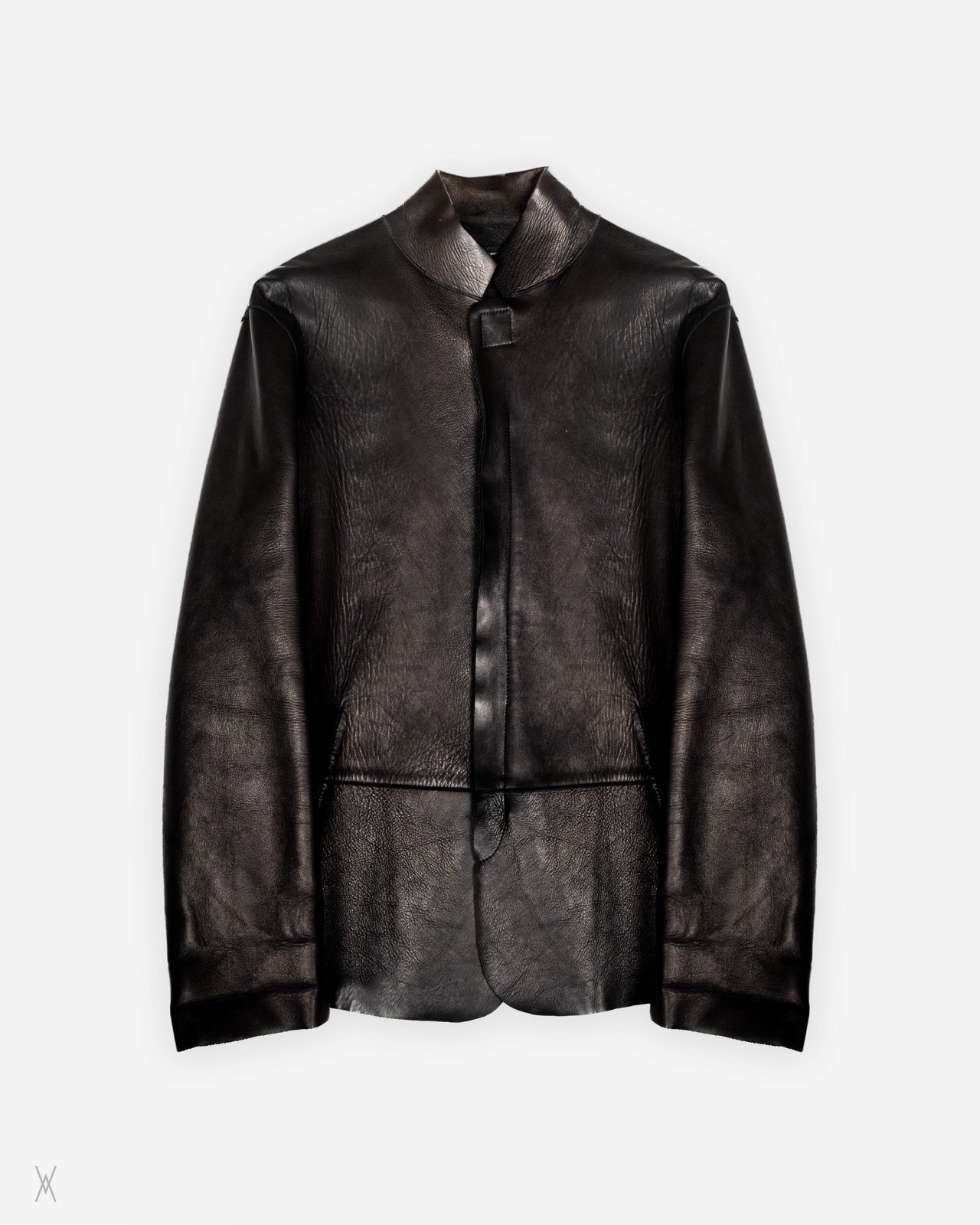 Emporio Armani Vintage Leather Jacket Black Mens IT 48