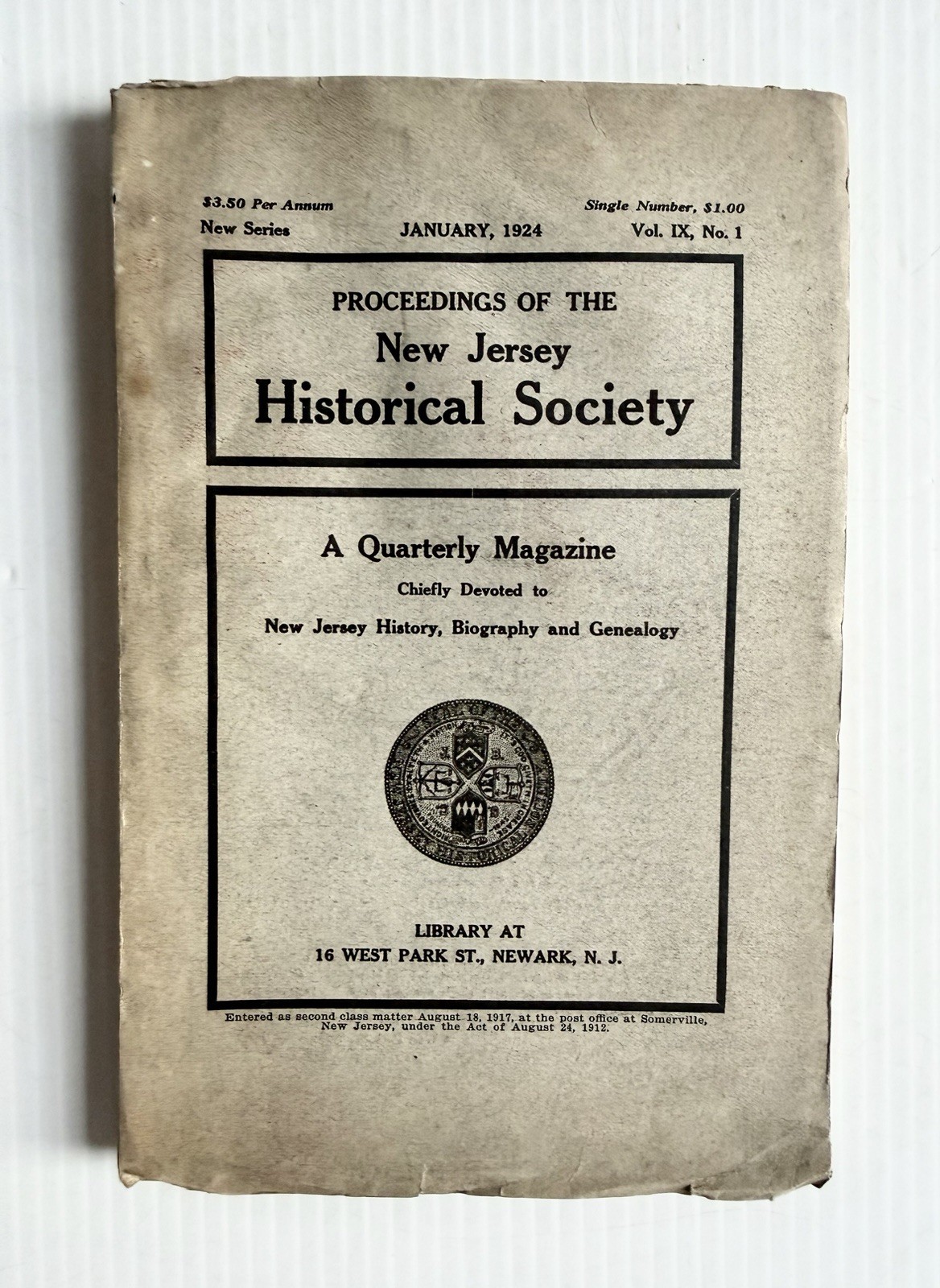 January 1924 New Jersey Historical Magazine Antique Vintage Periodical January 1924 New Jersey Historical Magazine Antique Vintage Periodical