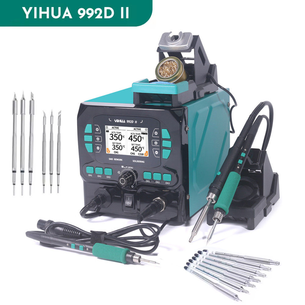 YIHUA 992D-II 2-IN-1 Precision Soldering Station Blower Hot Air Rework Station