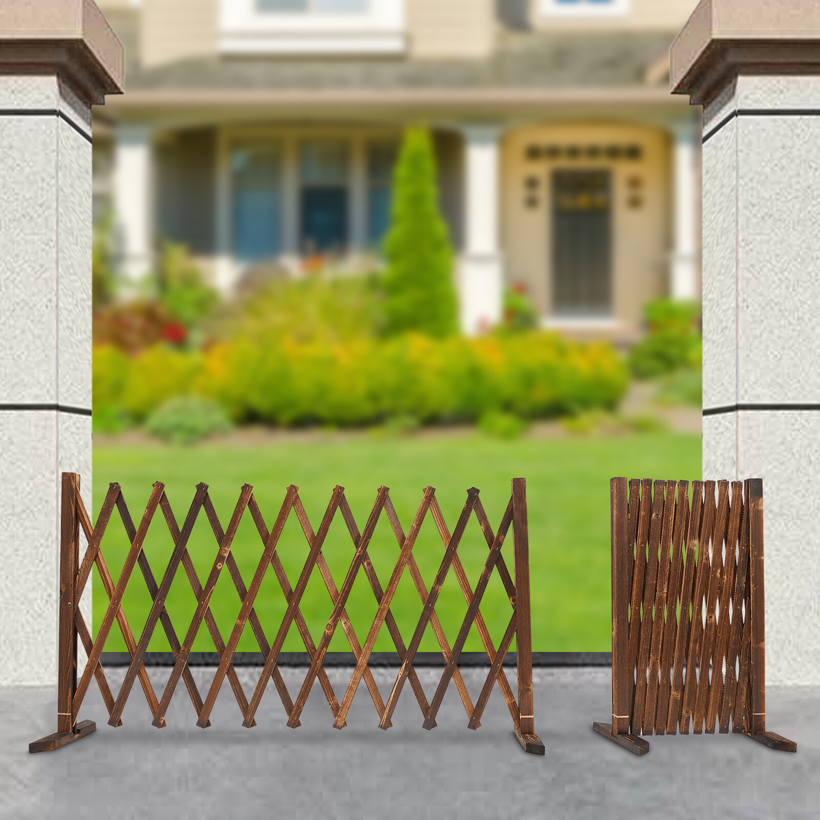 2-Pack Expandable Wood Garden Trellis Fence 32 ?? 70 to 180 ?? 70 cm 2-Pack Expandable Wood Garden Trellis Fence 32 ?? 70 to 180 ?? 70 cm
