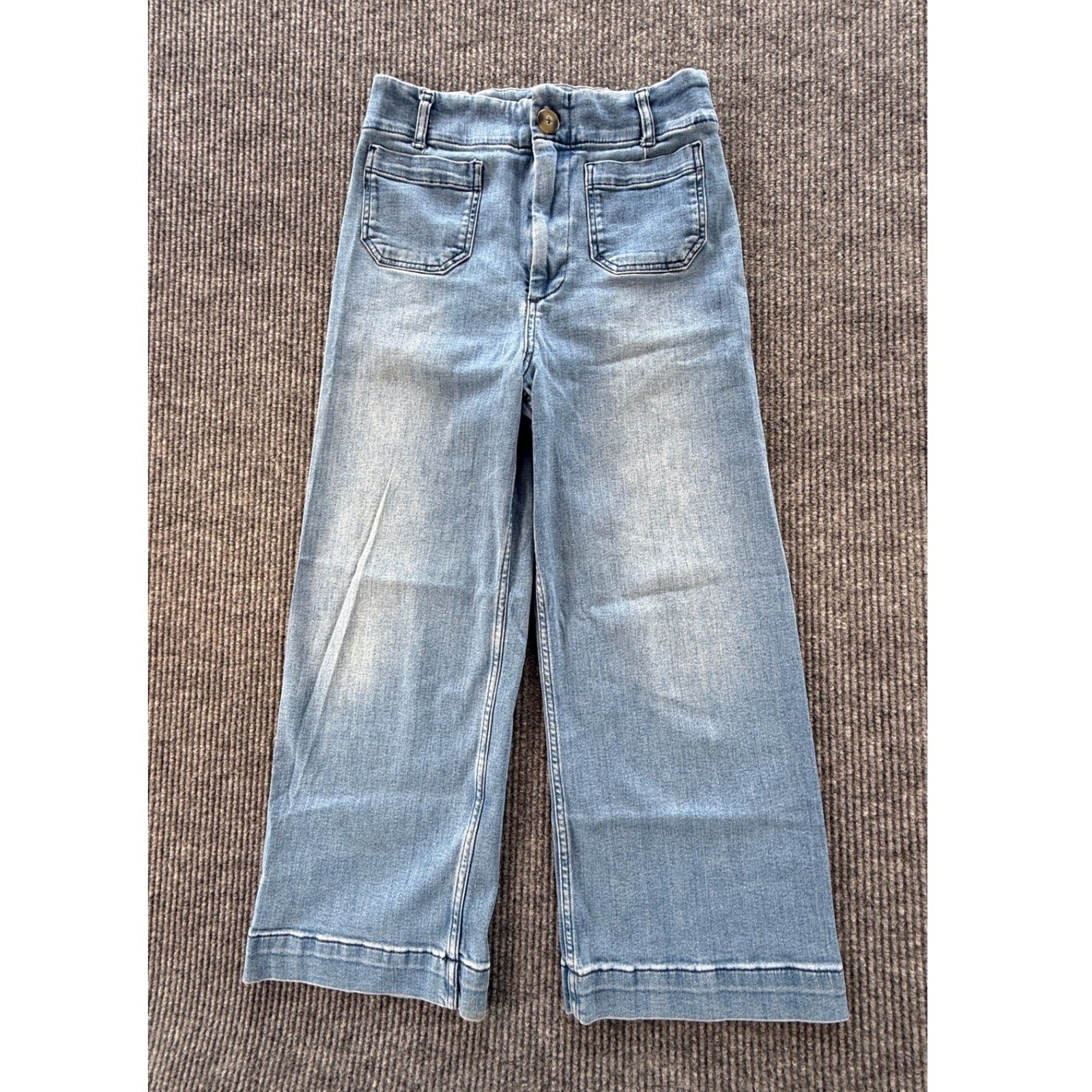 Pilcro and the Letterpress Anthropologie Wide Leg Patch Pocket Jeans Blue 30 Pilcro and the Letterpress Anthropologie Wide Leg Patch Pocket Jeans Blue 30