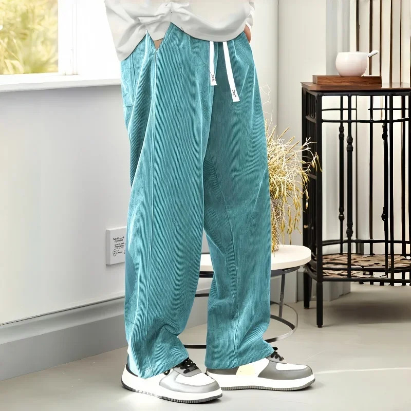 2026New Mens Corduroy Casual Pants Fashion Loose Fit Baggy Pants Straight Sweatp 2026New Mens Corduroy Casual Pants Fashion Loose Fit Baggy Pants Straight Sweatp
