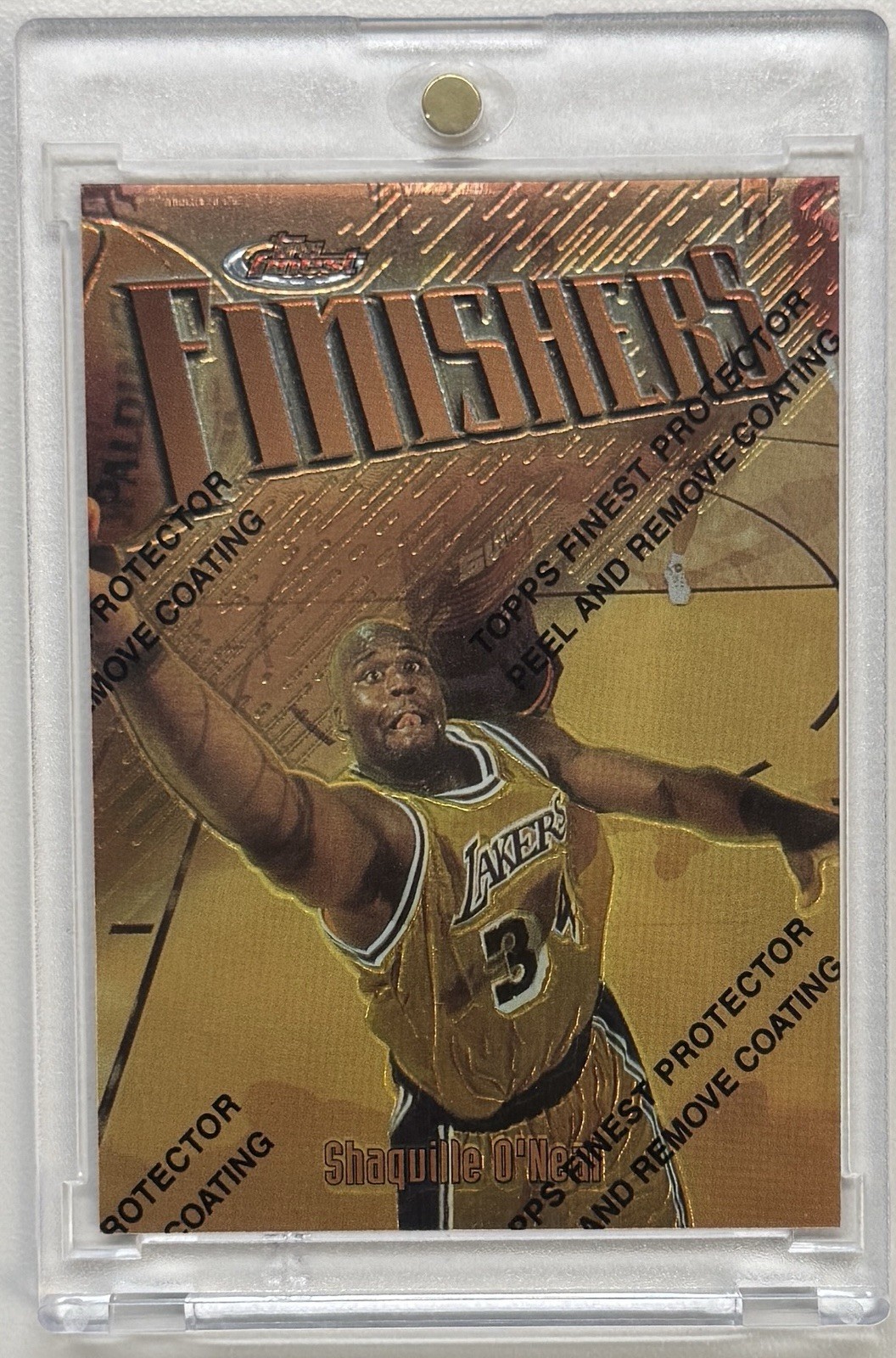 1997 TOPPS FINEST RARE SHAQUILLE ONEAL GOLD CHROME W/ Coating INVESTMENT CARD 1997 TOPPS FINEST RARE SHAQUILLE ONEAL GOLD CHROME W/ Coating INVESTMENT CARD