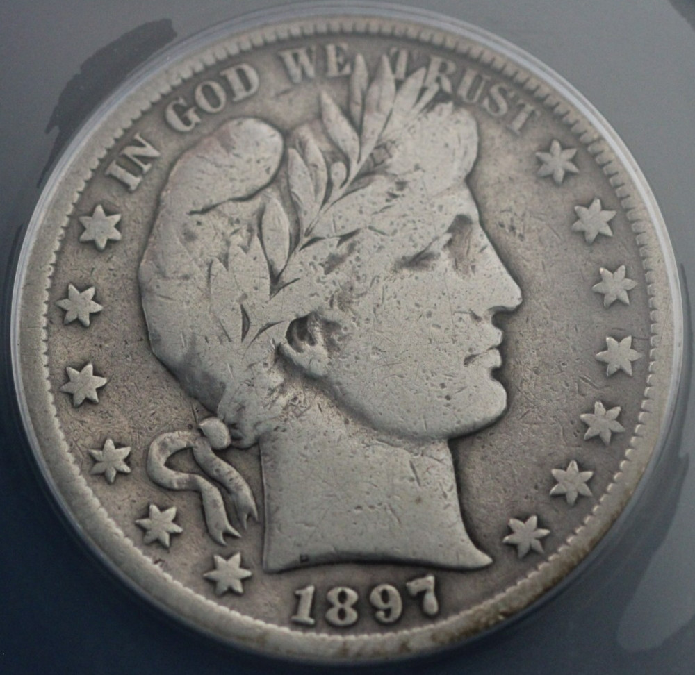 1897-S Barber Half Dollar 50c ANACS F-12 Details Cert #7870364 1897-S Barber Half Dollar 50c ANACS F-12 Details Cert #7870364