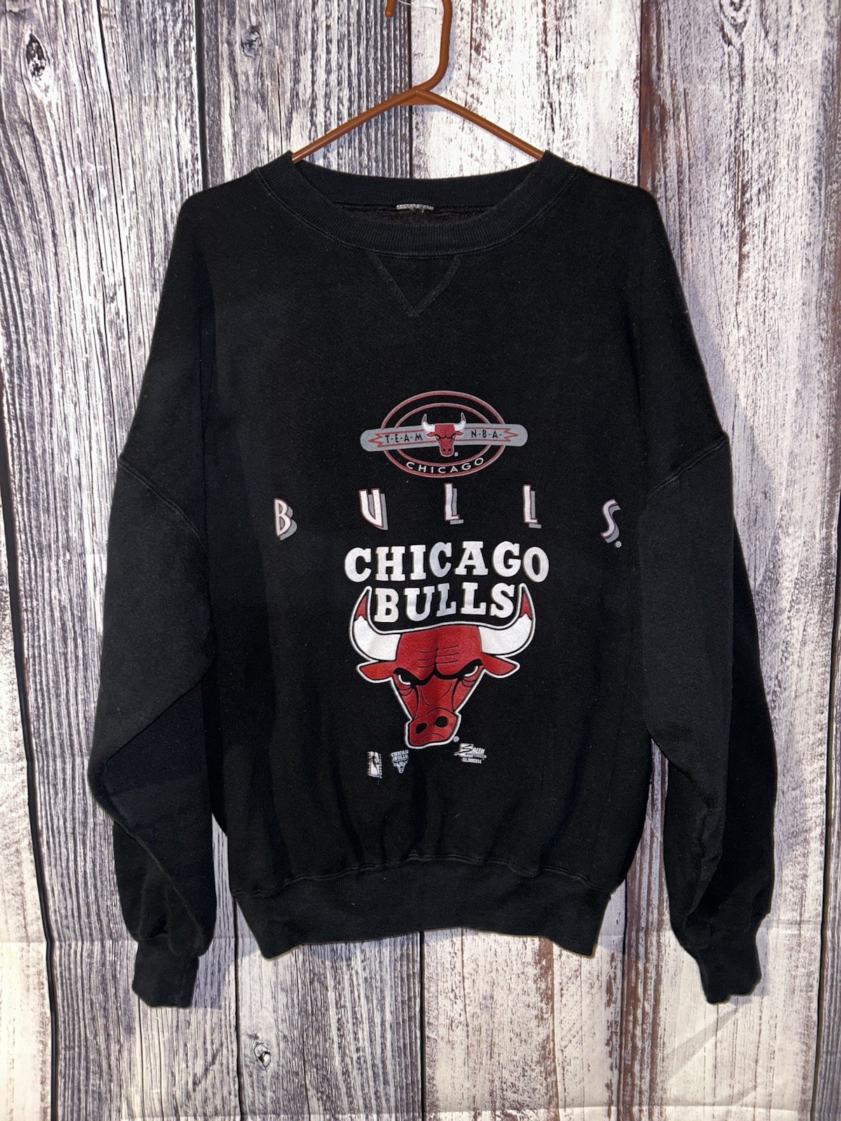 Vintage Chicago Bulls Sweatshirt Black Red Crewneck 90s Salem Sportswear Mens XL Vintage Chicago Bulls Sweatshirt Black Red Crewneck 90s Salem Sportswear Mens XL