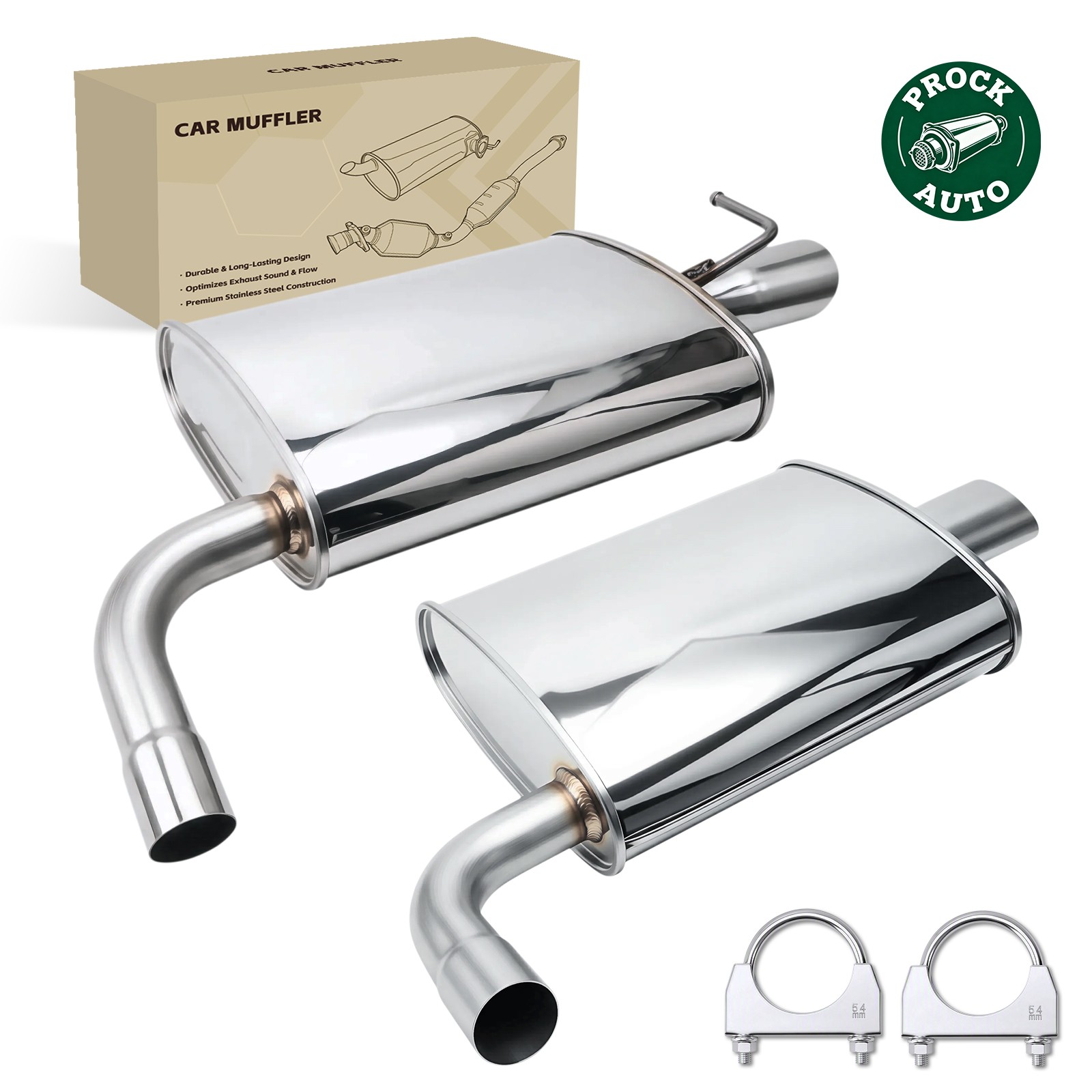 Pair of Rear Exhaust Mufflers for 2011-2016 Ford Explorer 3.5L V6 2.0L L4 Set Pair of Rear Exhaust Mufflers for 2011-2016 Ford Explorer 3.5L V6 2.0L L4 Set