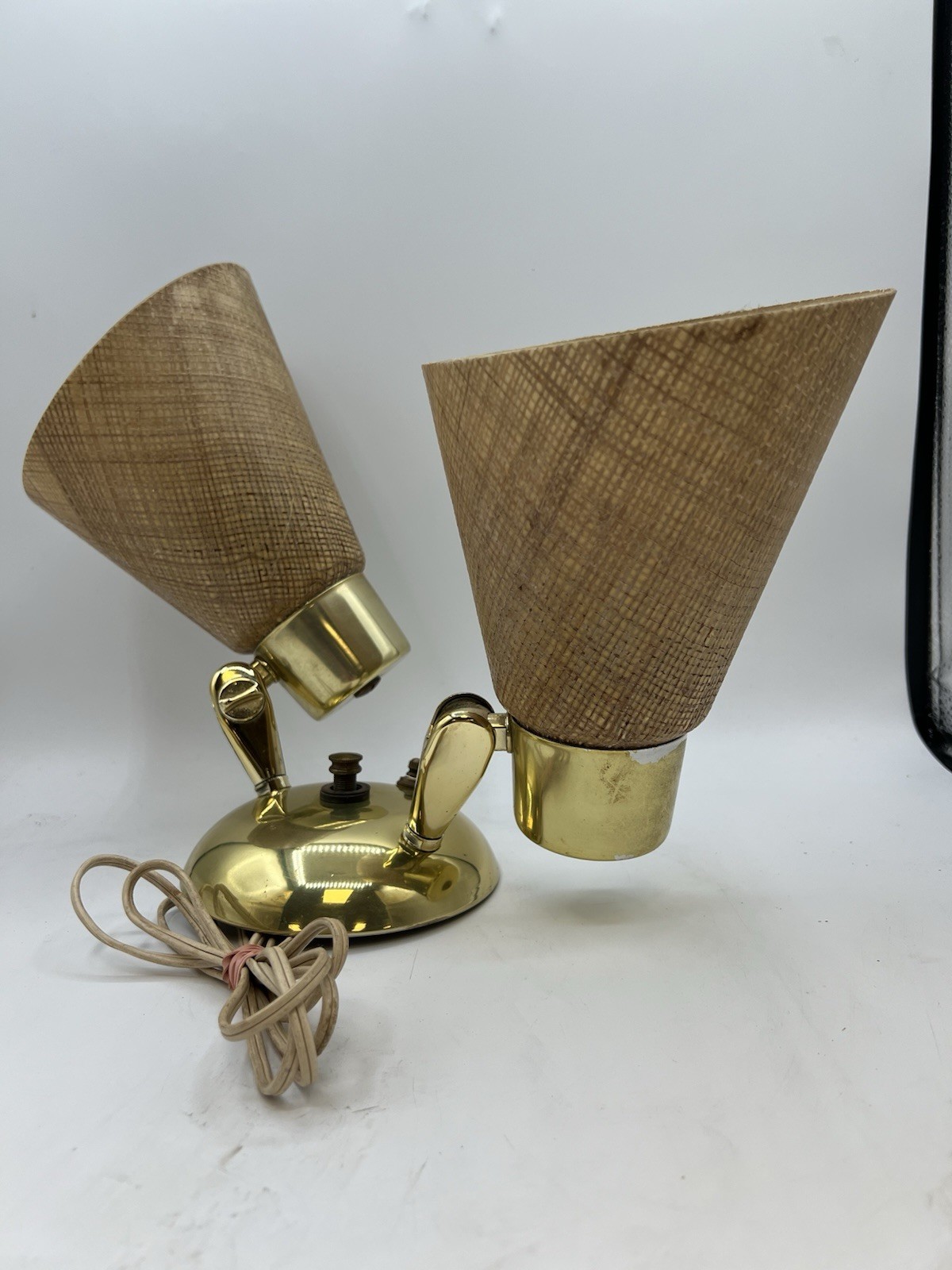 Vintage MCM 1960s Underwriter Laboratories Double Wall mount French Sconce Lamp Vintage MCM 1960s Underwriter Laboratories Double Wall mount French Sconce Lamp