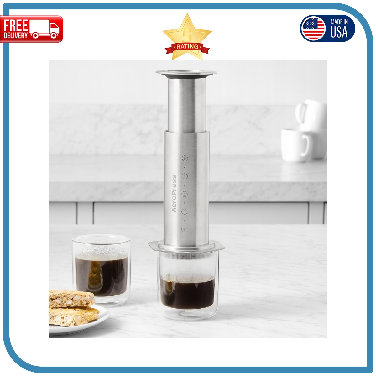 AeroPress Stainless Steel Coffee Press 12oz Insulated Double Wall