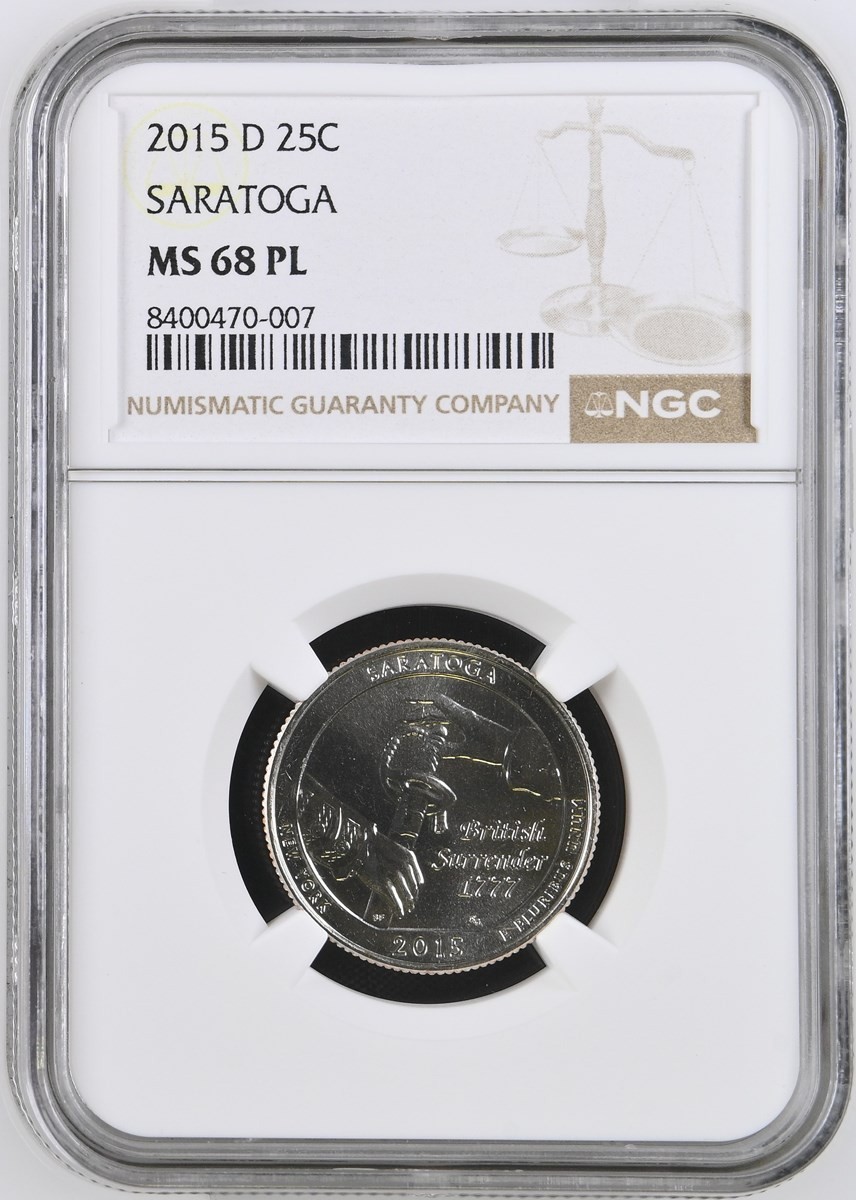 2015-D SARATOGA Washington ATB Quarter NGC MS68 PL RARE QUALITY 2015-D SARATOGA Washington ATB Quarter NGC MS68 PL RARE QUALITY