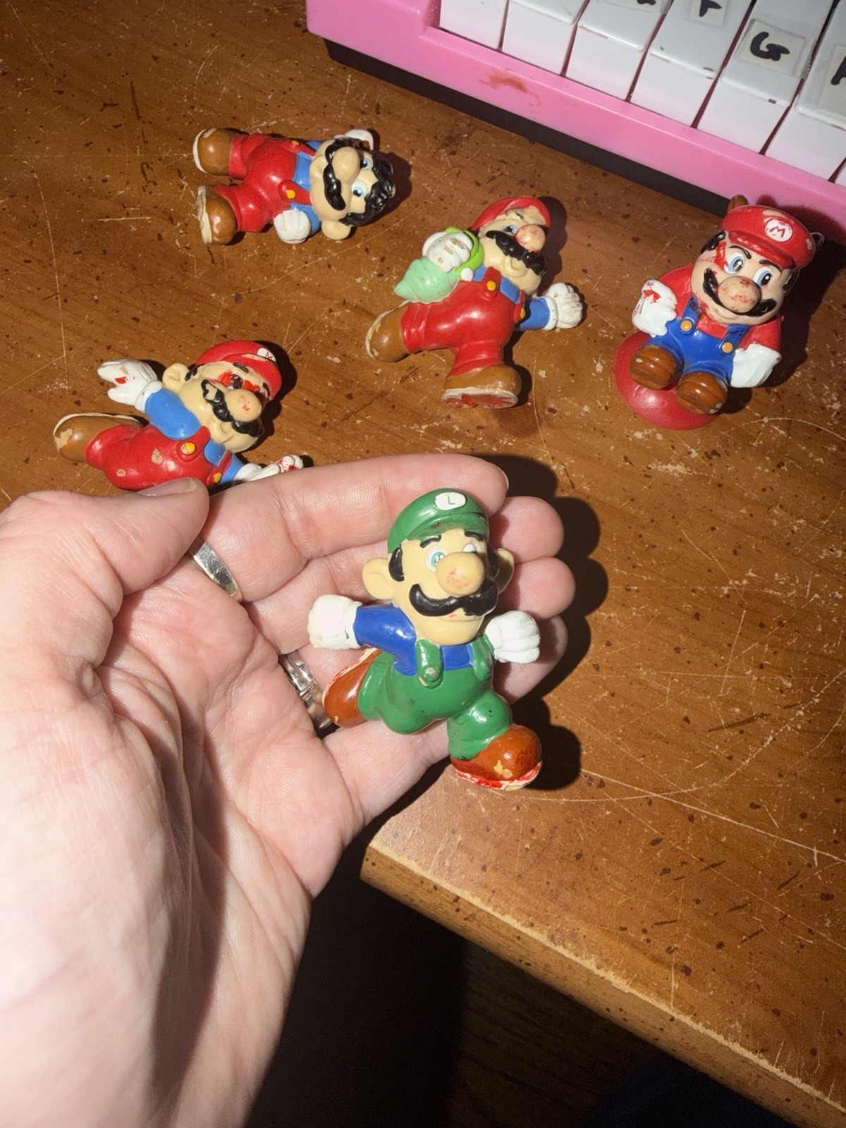 Vintage Nintendo Super Mario Bros PVC Figure Lot 5 Mario Luigi Collectible