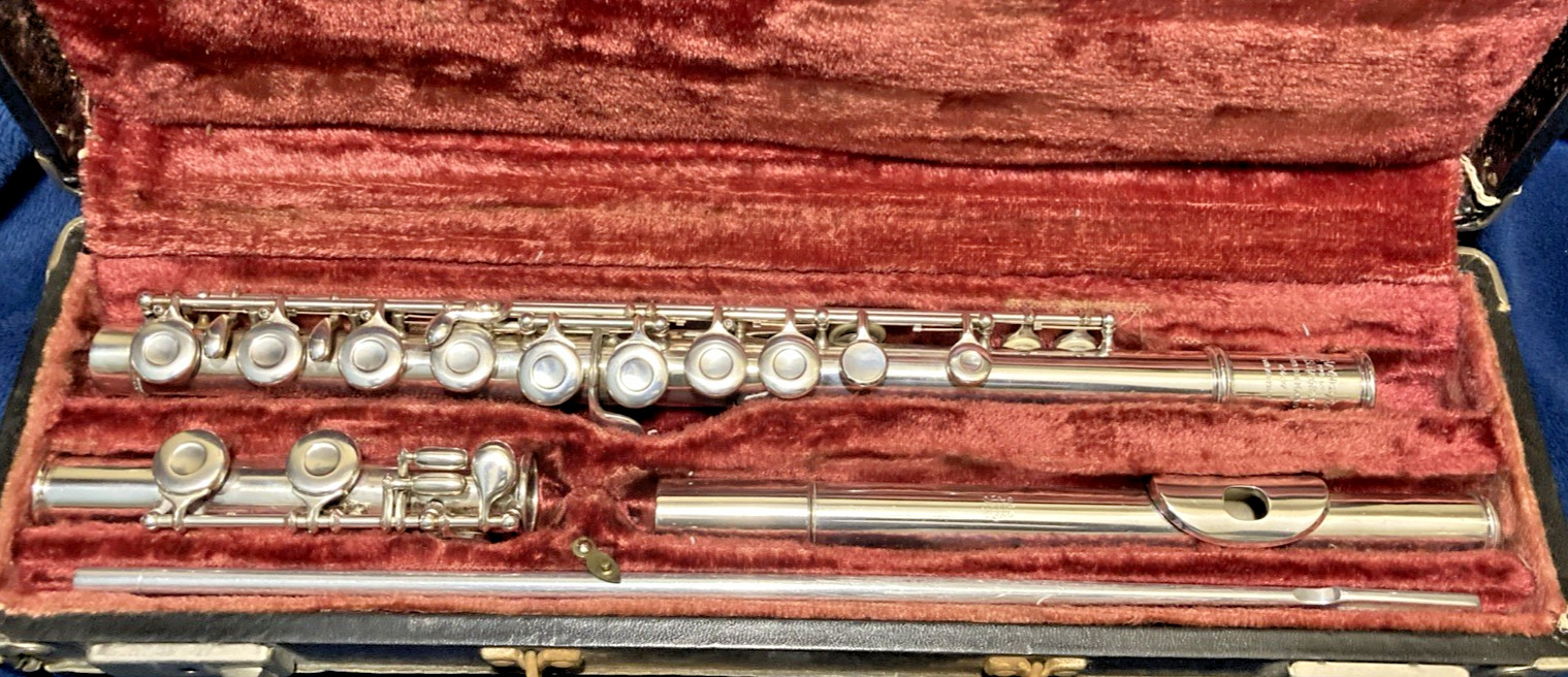 Vintage 1921 Wm. S. Haynes Solid Silver Flute Serial 6491 LP CL G# C Foot