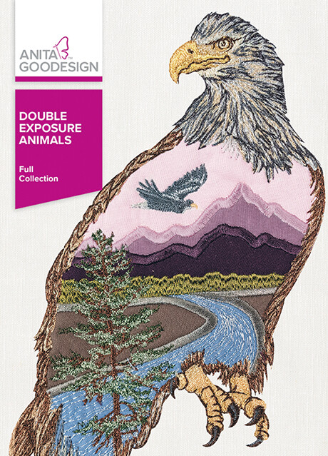 Anita Goodesign Double Exposure Animals Embroidery Machine Design CD