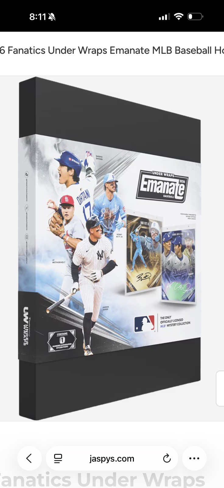 2026 Fanatics Under Wraps Emanate Baseball MLB Sealed Mystery Box -READY TO SHIP