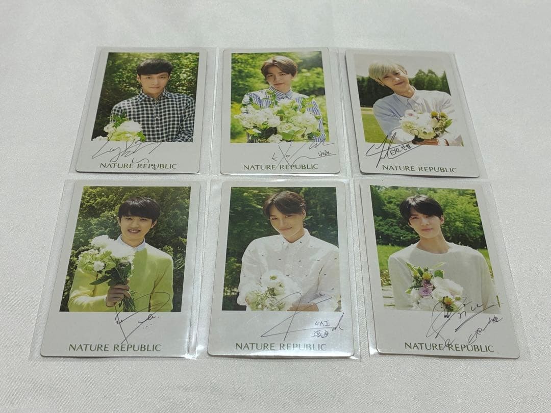 Rare EXO × NATURE REPUBLIC Photo Card 6-piece set Official Rare EXO × NATURE REPUBLIC Photo Card 6-piece set Official