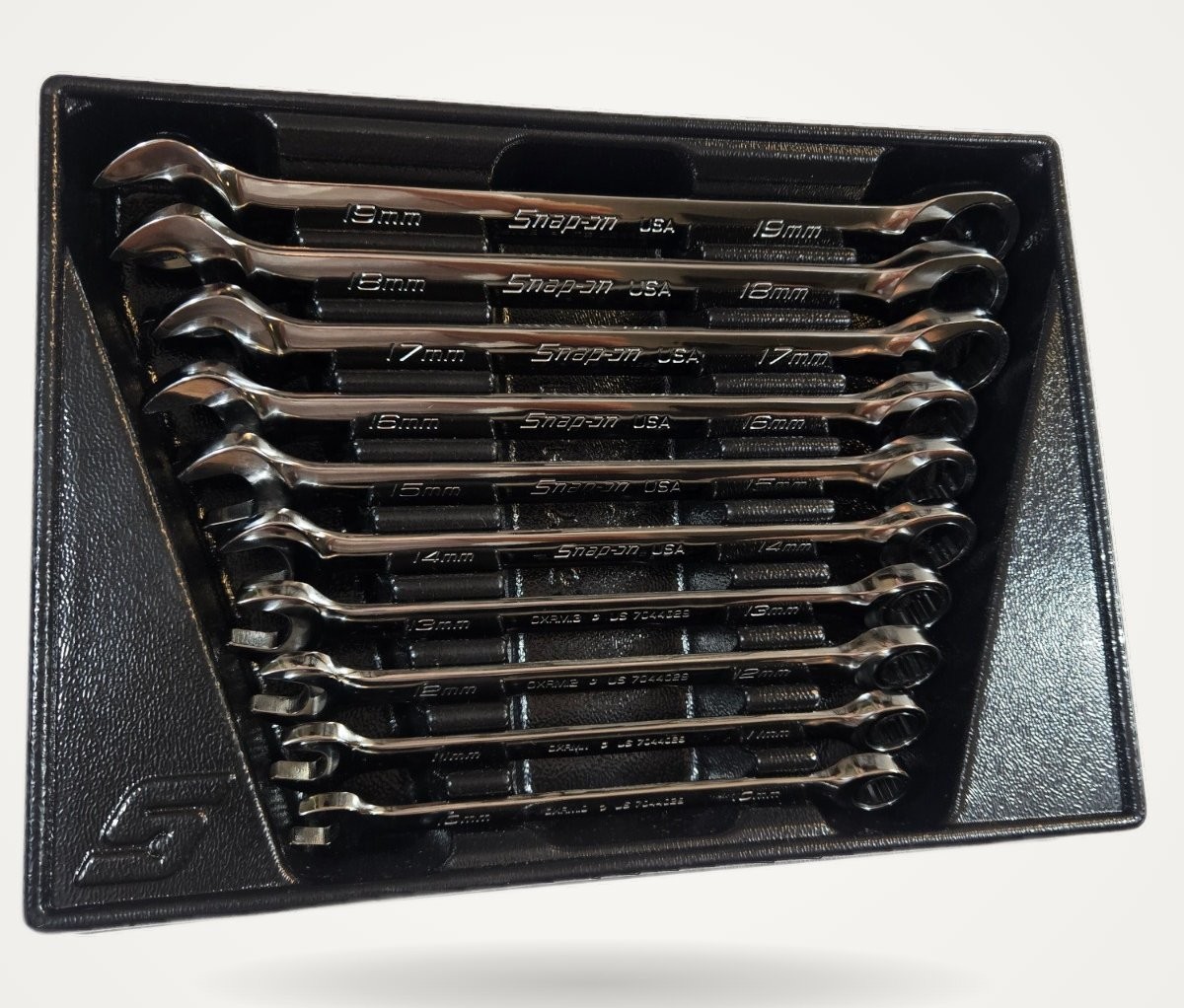 Snap-On 10pc Metric Combination Wrench Set OXRM 10-19mm Ratcheting USA Snap On Snap-On 10pc Metric Combination Wrench Set OXRM 10-19mm Ratcheting USA Snap On