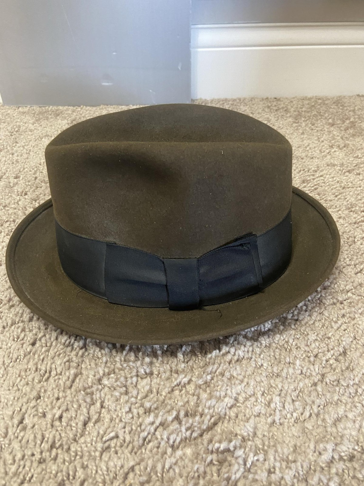 Vintage Dobbs Hat Fedora Fitted Mens 7 1/4 Brown Wool Felt Lined Classic
