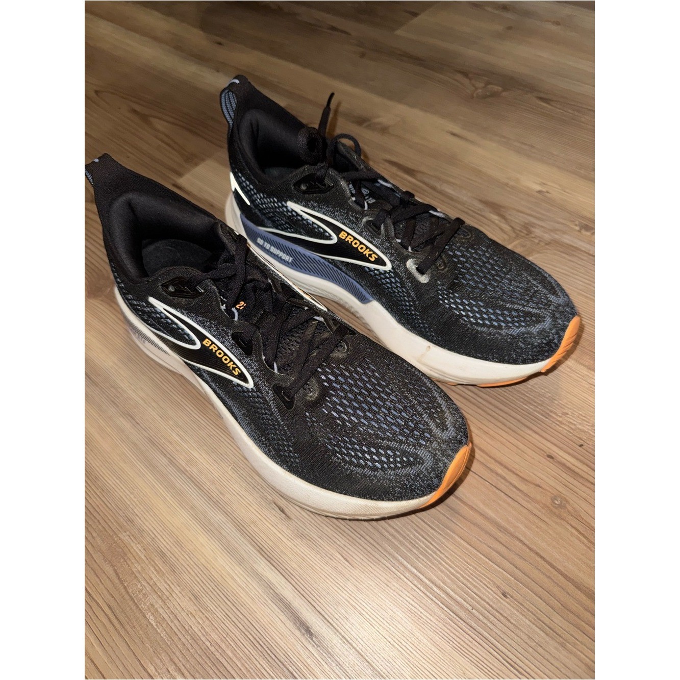 Brooks glycerin GTS Black and Orange Men\'s Athletic Running Shoes Brooks glycerin GTS Black and Orange Men\'s Athletic Running Shoes
