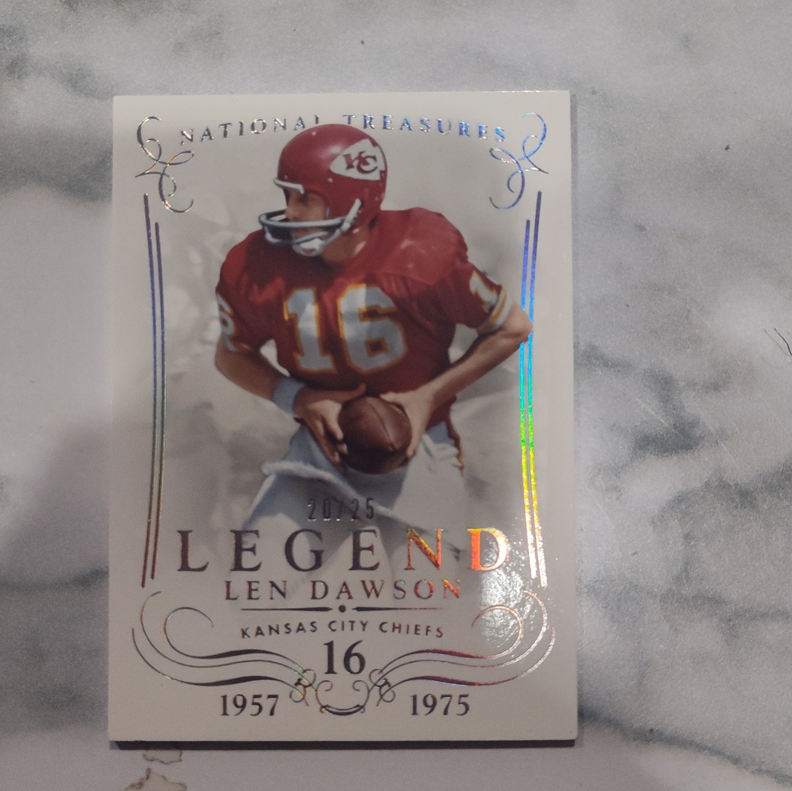 2014 Panini National Treasures Century Silver #124 Len Dawson/25 Chiefs SSP