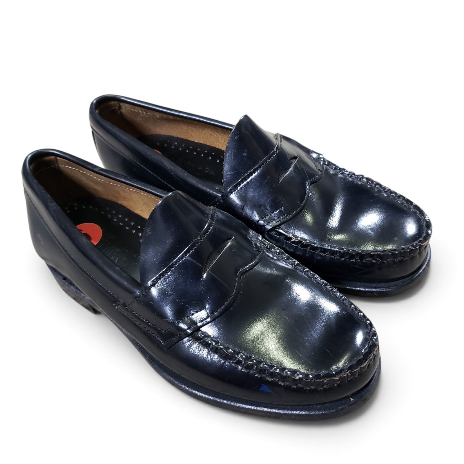 G.H. Bass & Co Weejuns Penny Loafers Mens 6 E (Wide) Black Leather Slip On Dress