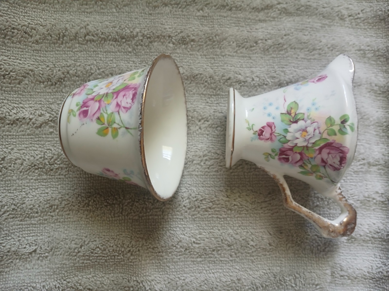 Vintage James Kent LTD pocelain creamer cup and cup pattern 3083