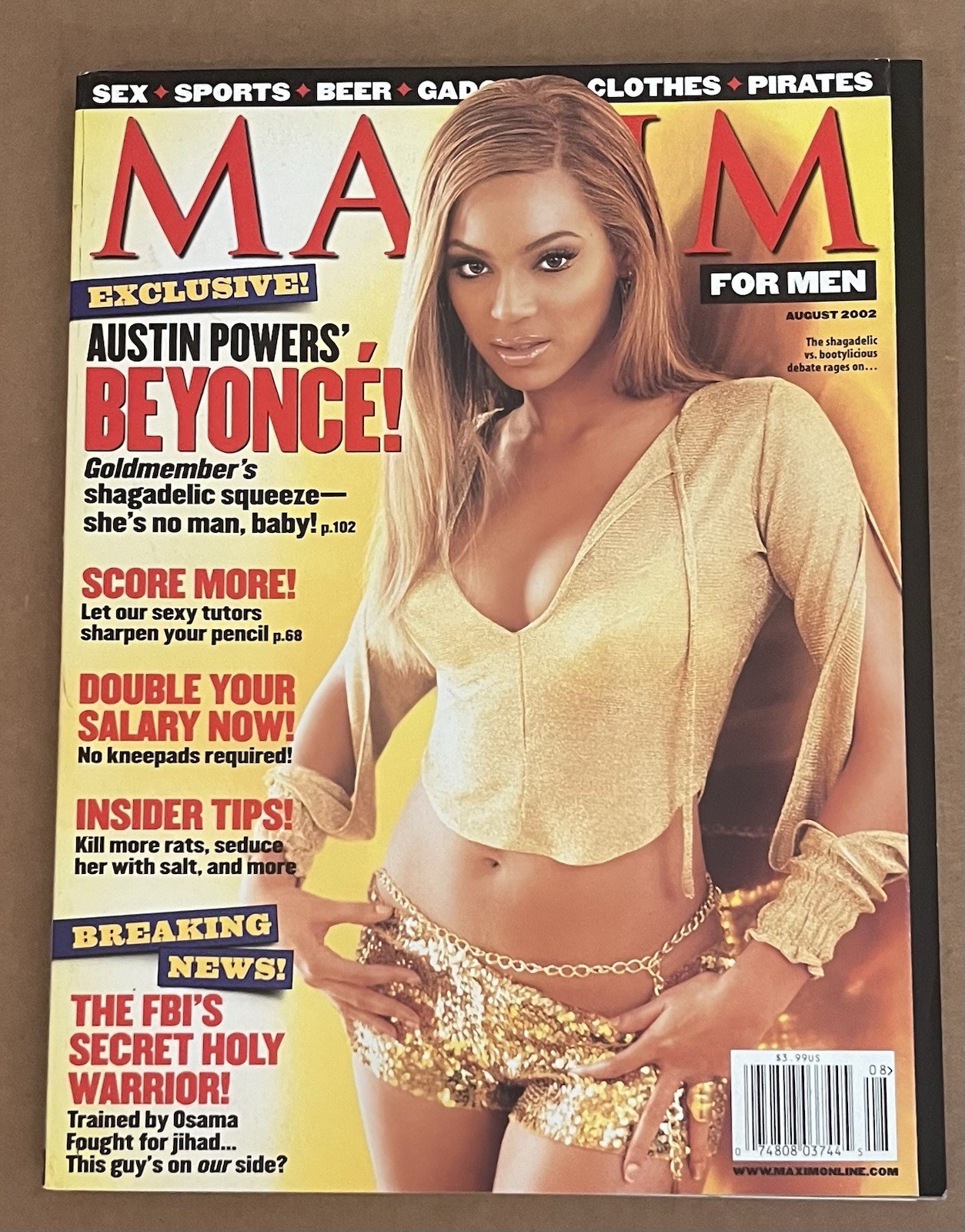 AUGUST 2002 BEYONCÉ KNOWLES MAXIM MAGAZINE NO SHIPPING LABEL AUGUST 2002 BEYONCÉ KNOWLES MAXIM MAGAZINE NO SHIPPING LABEL