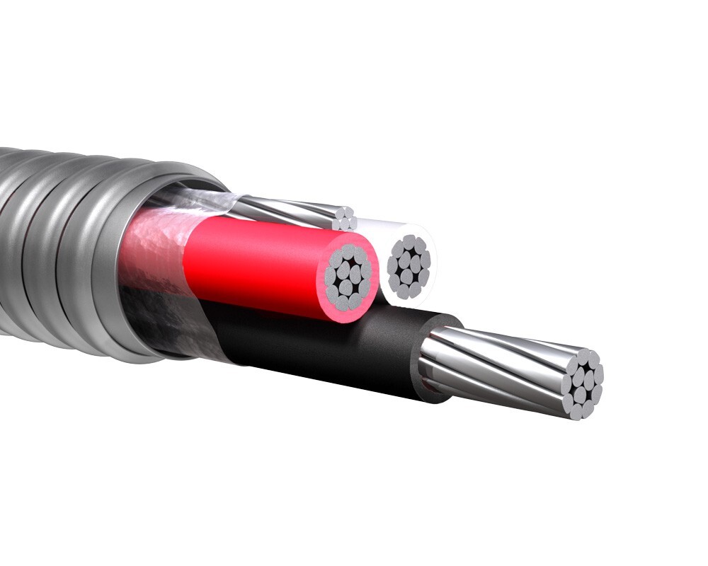 75' 2/3 Type MC Aluminum Conductor Metal Clad Cable 600V