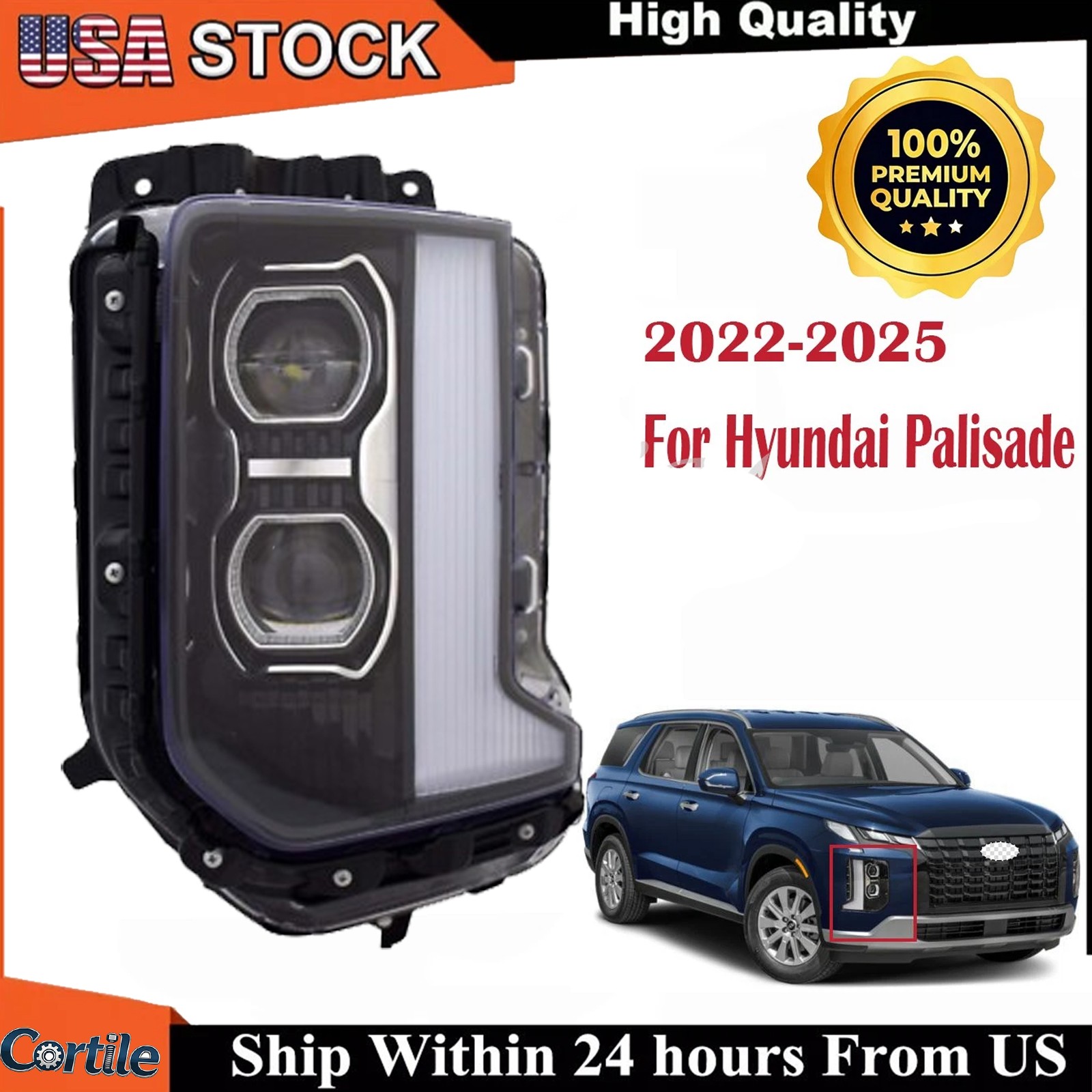 For 2023-2025 Hyundai Palisade Right Passenger RH Full LED HEADLIGHT 92102-S8610 For 2023-2025 Hyundai Palisade Right Passenger RH Full LED HEADLIGHT 92102-S8610