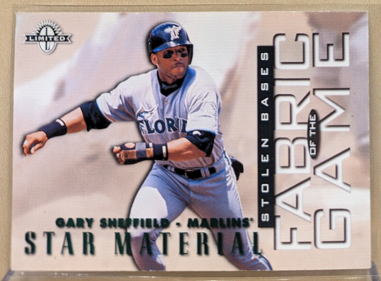 1997 Donruss Limited FABRIC GAME #67 Gary Sheffield RARE TEXTURED INSERT /750 1997 Donruss Limited FABRIC GAME #67 Gary Sheffield RARE TEXTURED INSERT /750