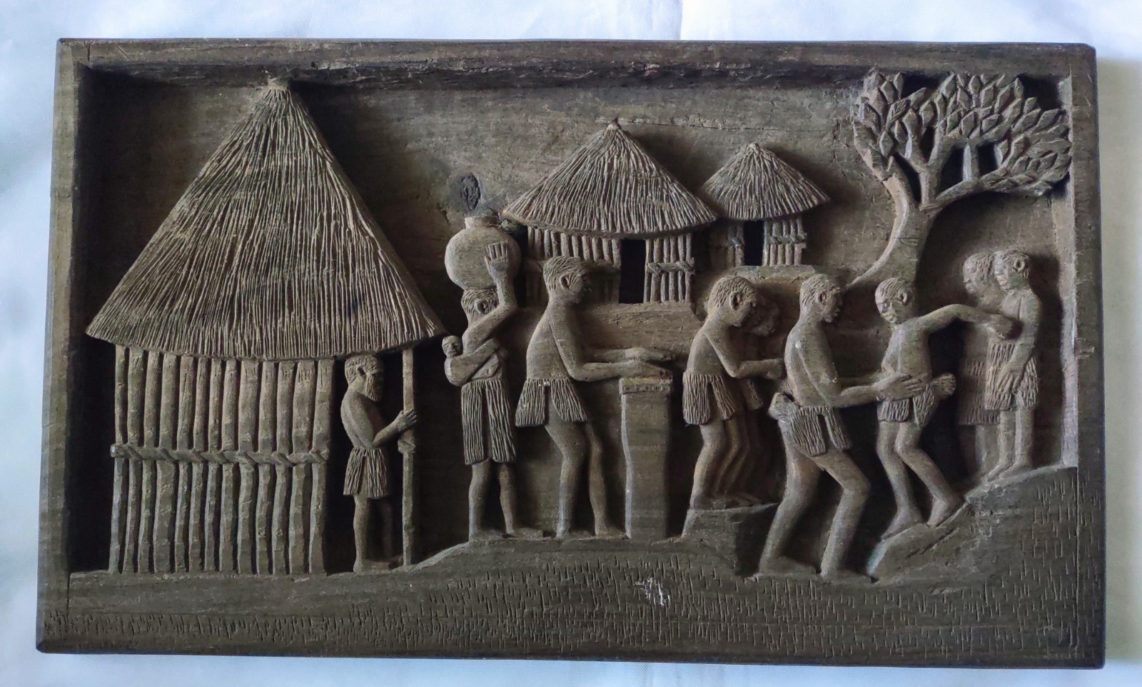 Vintage African Tribal Relief Hand Carved 17 Vintage African Tribal Relief Hand Carved 17