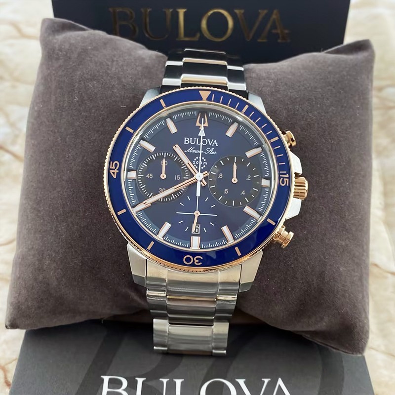 Bulova Marine Star Series C 98B301 Blue Dial Chronograph Men Quartz Watch 45MM