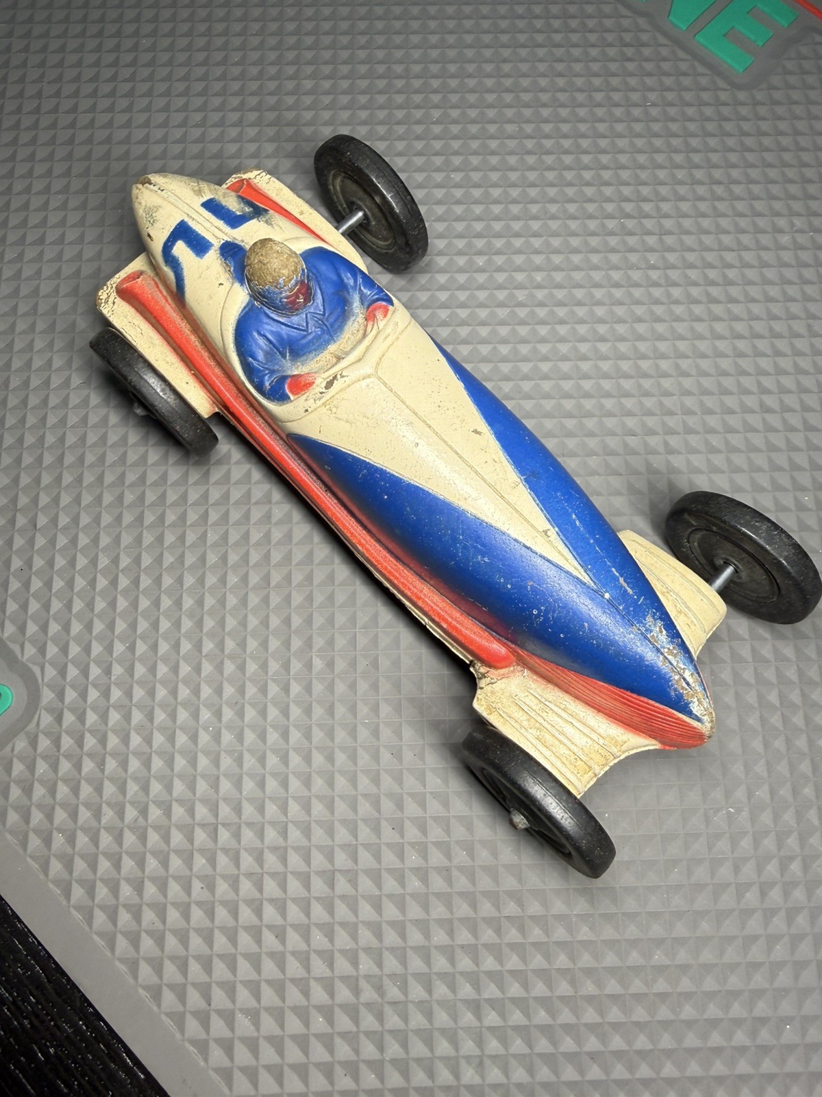 Vintage 1930s/40s Viceroy Sunruco Boat Tail Rubber Race Car