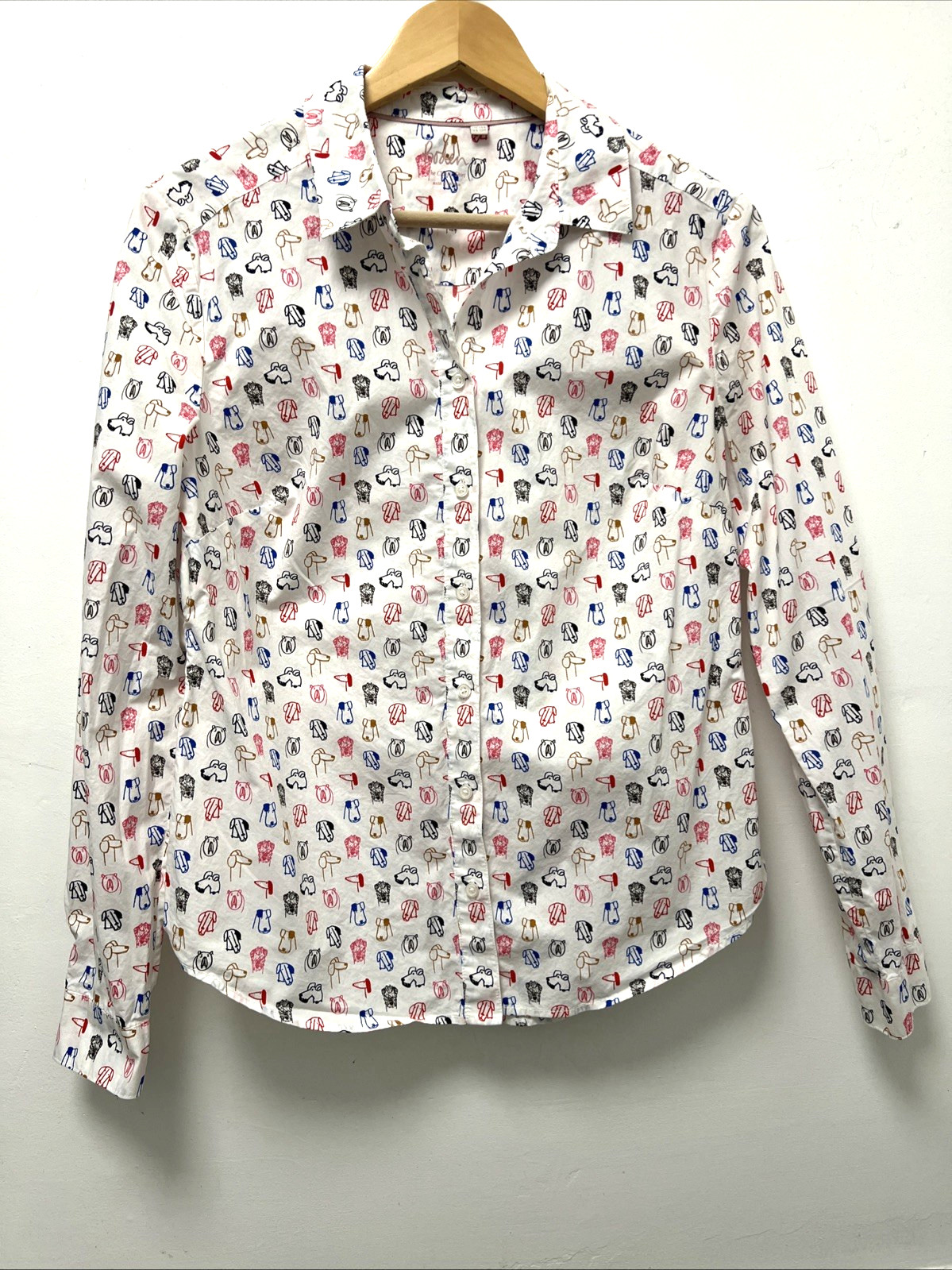 Boden Women\'s The Classic  Shirt ~ DOG FACES ~ Size UK 14/US 10 ~ 100% Cotton