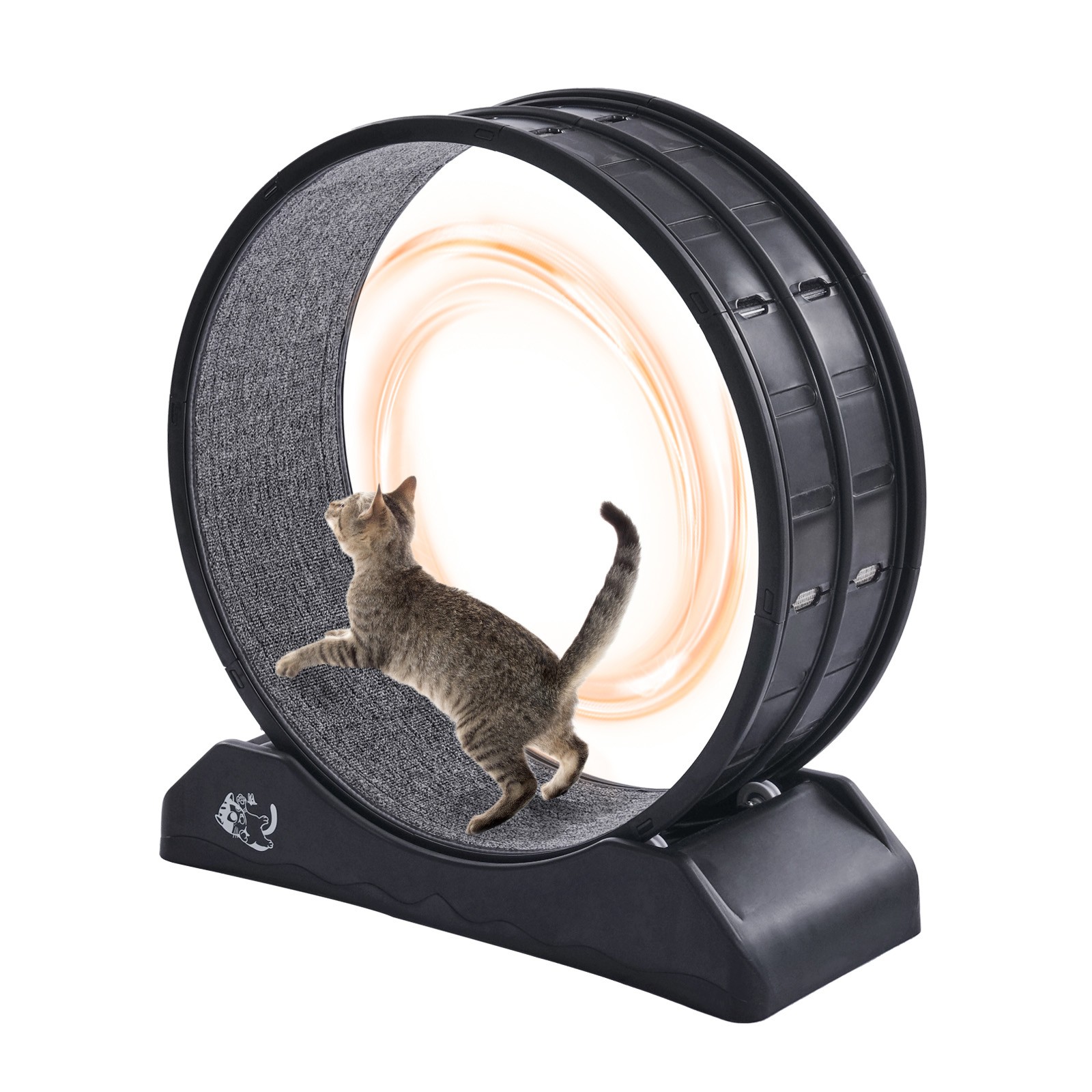Cat Exercise Wheel 31.5 in Large Indoor Cat Running Wheel Treadmill Black
