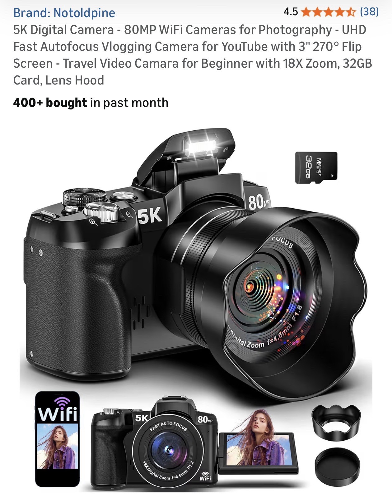 5K Digital Cameras 80MP 60FPS Video Camera Vlogging WiFi App Control for Youtube 5K Digital Cameras 80MP 60FPS Video Camera Vlogging WiFi App Control for Youtube