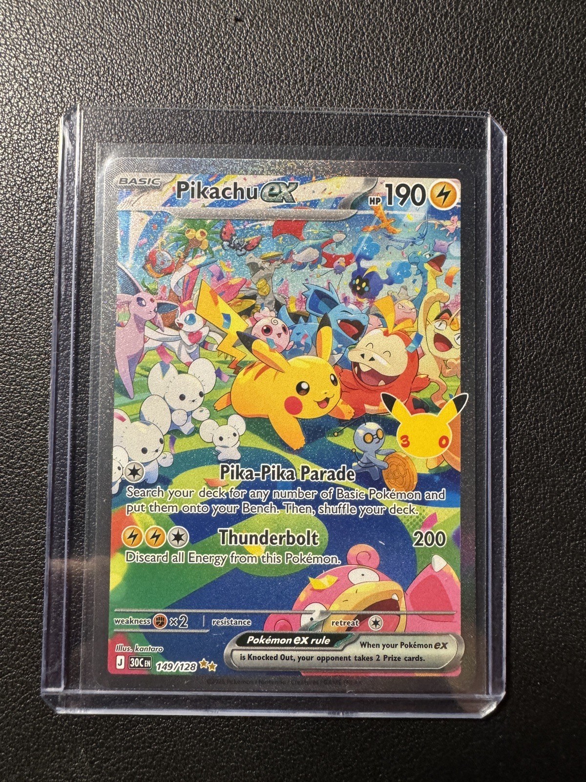 Pokemon Pikachu ex 149/128 30th Celebration SIR