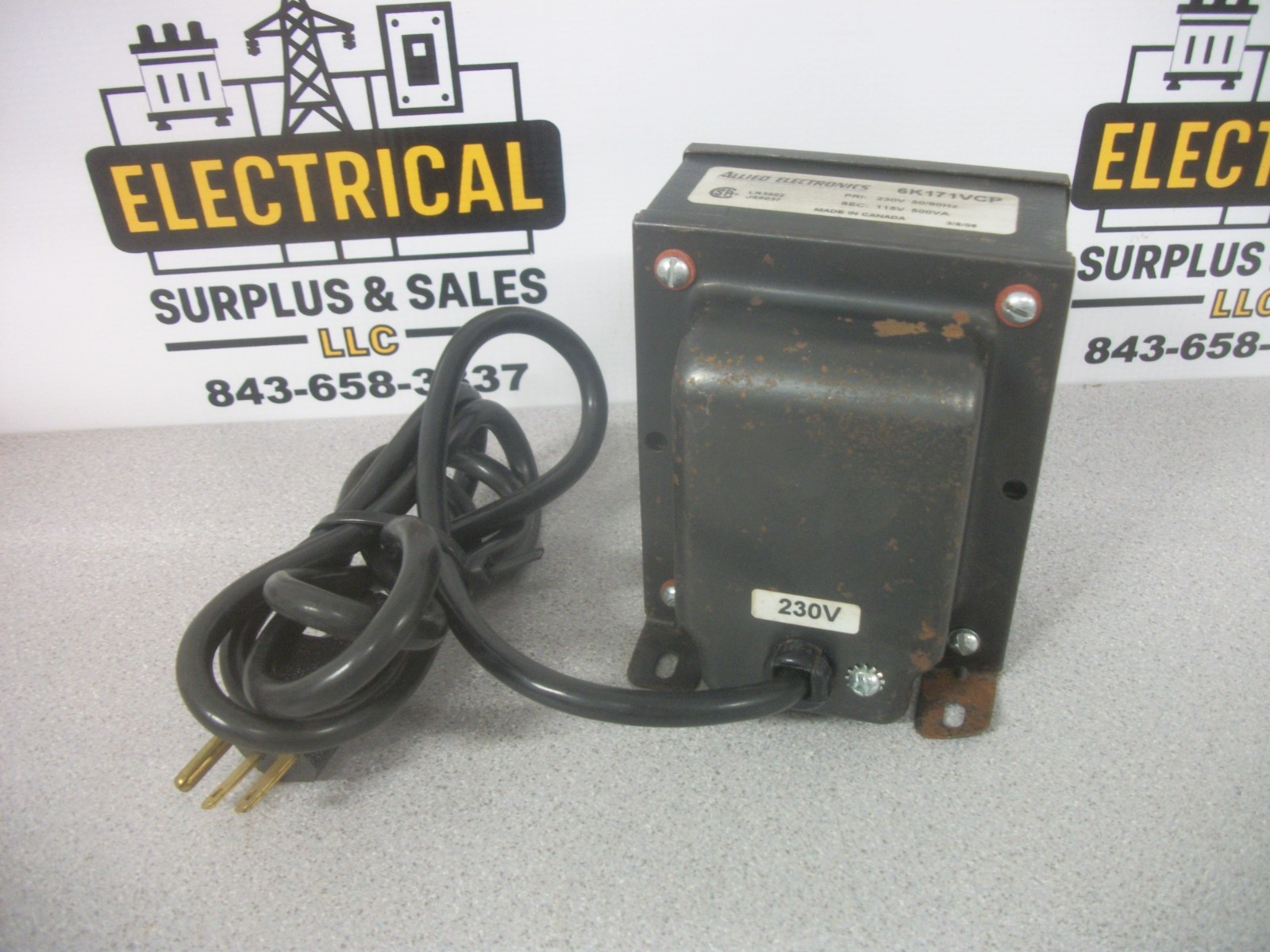 ALLIED ELECTRONICS 500VA 1PH STEP-DOWN TRANSFORMER 6K171VCP HV 230 LV 115