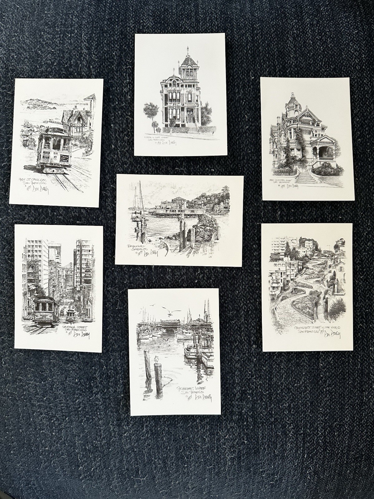 Don Davey 1977 San Francisco Gallery Postcard Set Set Of 7