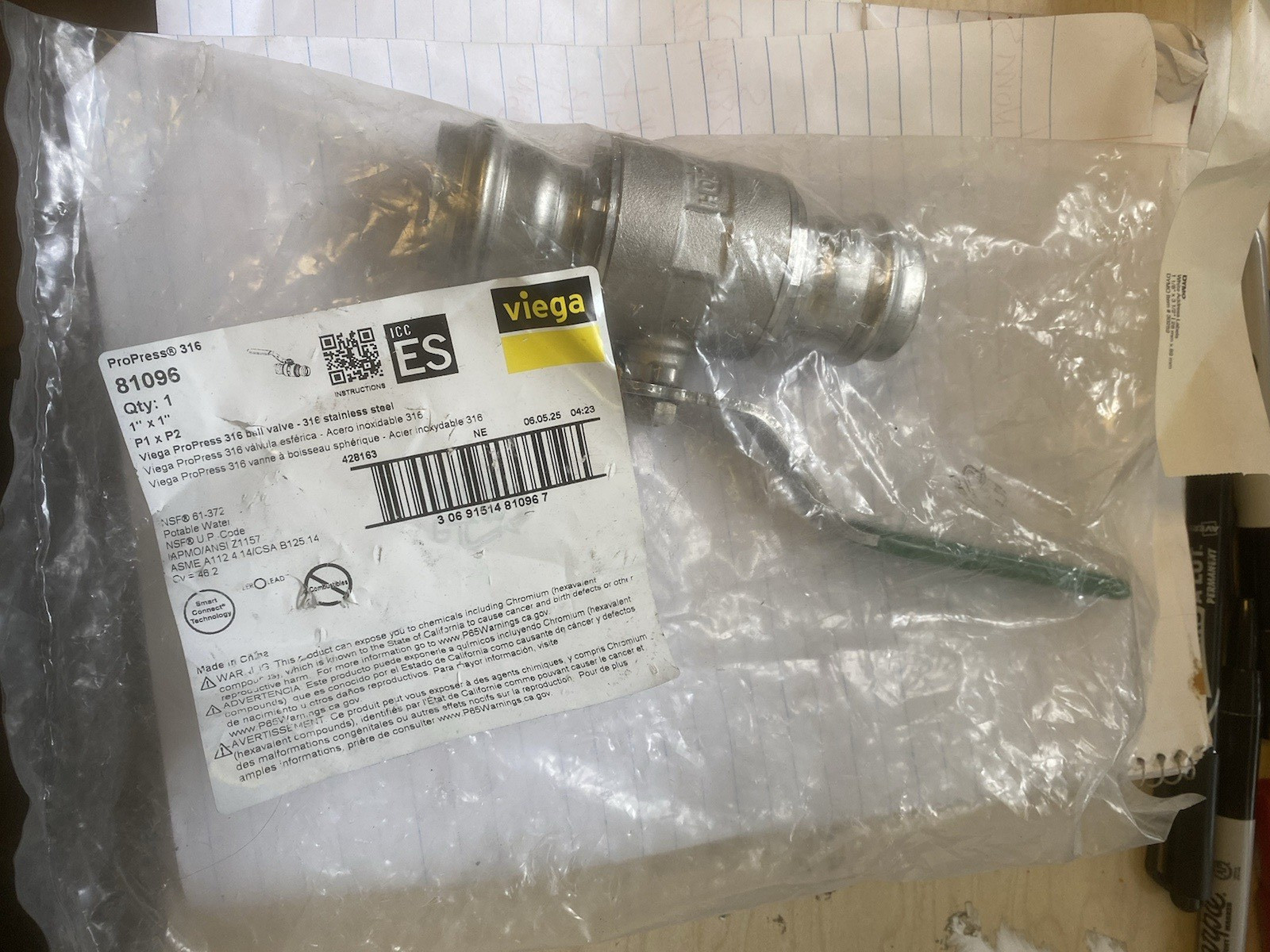 BRAND NEW Viega 81096 Manual Two-Way Ball Valve, 2.68 BRAND NEW Viega 81096 Manual Two-Way Ball Valve, 2.68