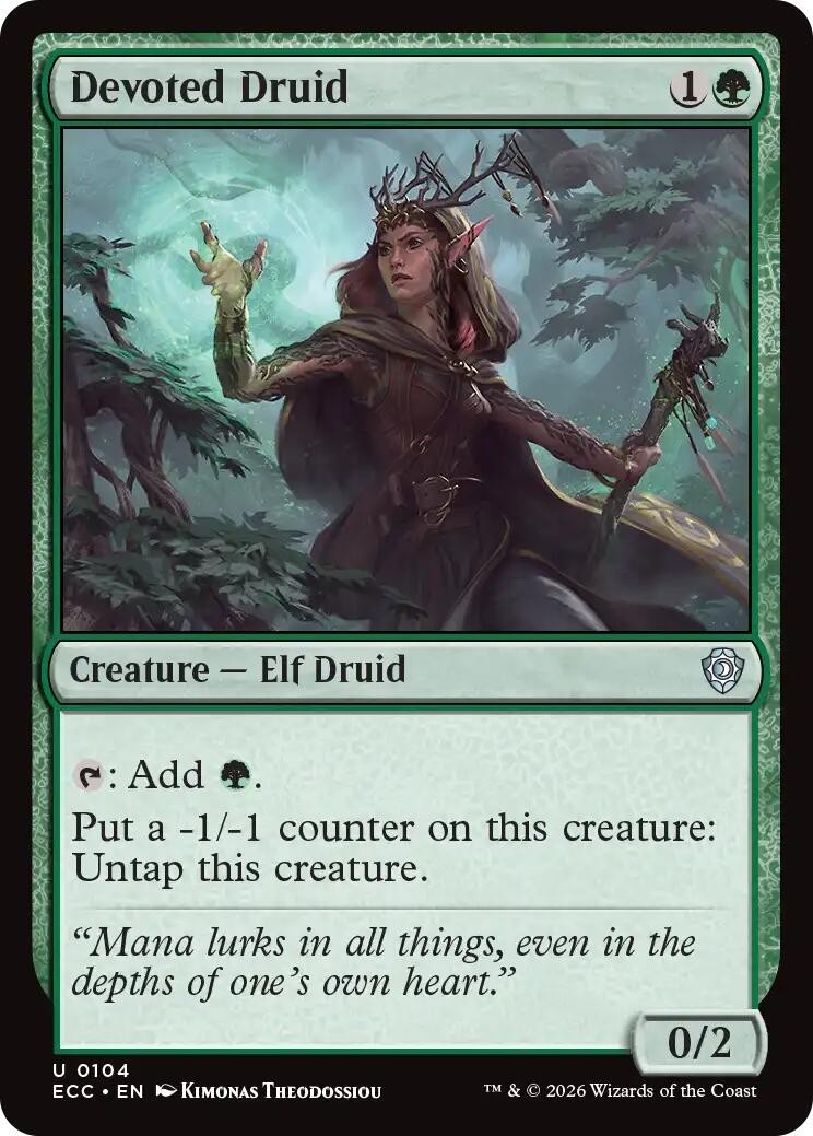 MTG ECC U Devoted Druid #104 NM MTG ECC U Devoted Druid #104 NM