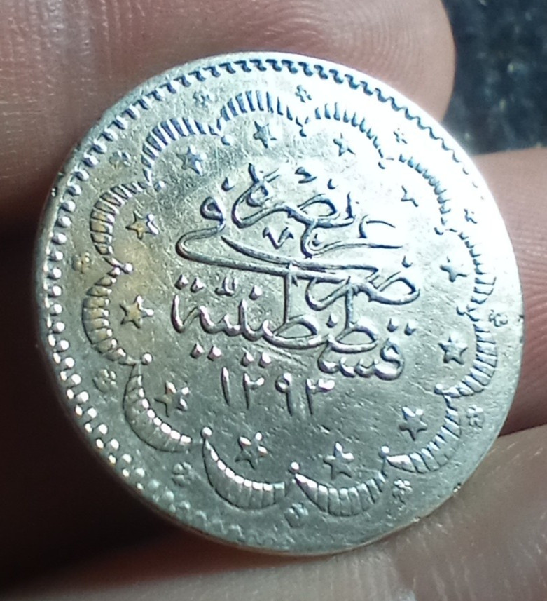1886 TURKEY SILVER 5 KURUS AU COIN AH1293 KM#737 1886 TURKEY SILVER 5 KURUS AU COIN AH1293 KM#737
