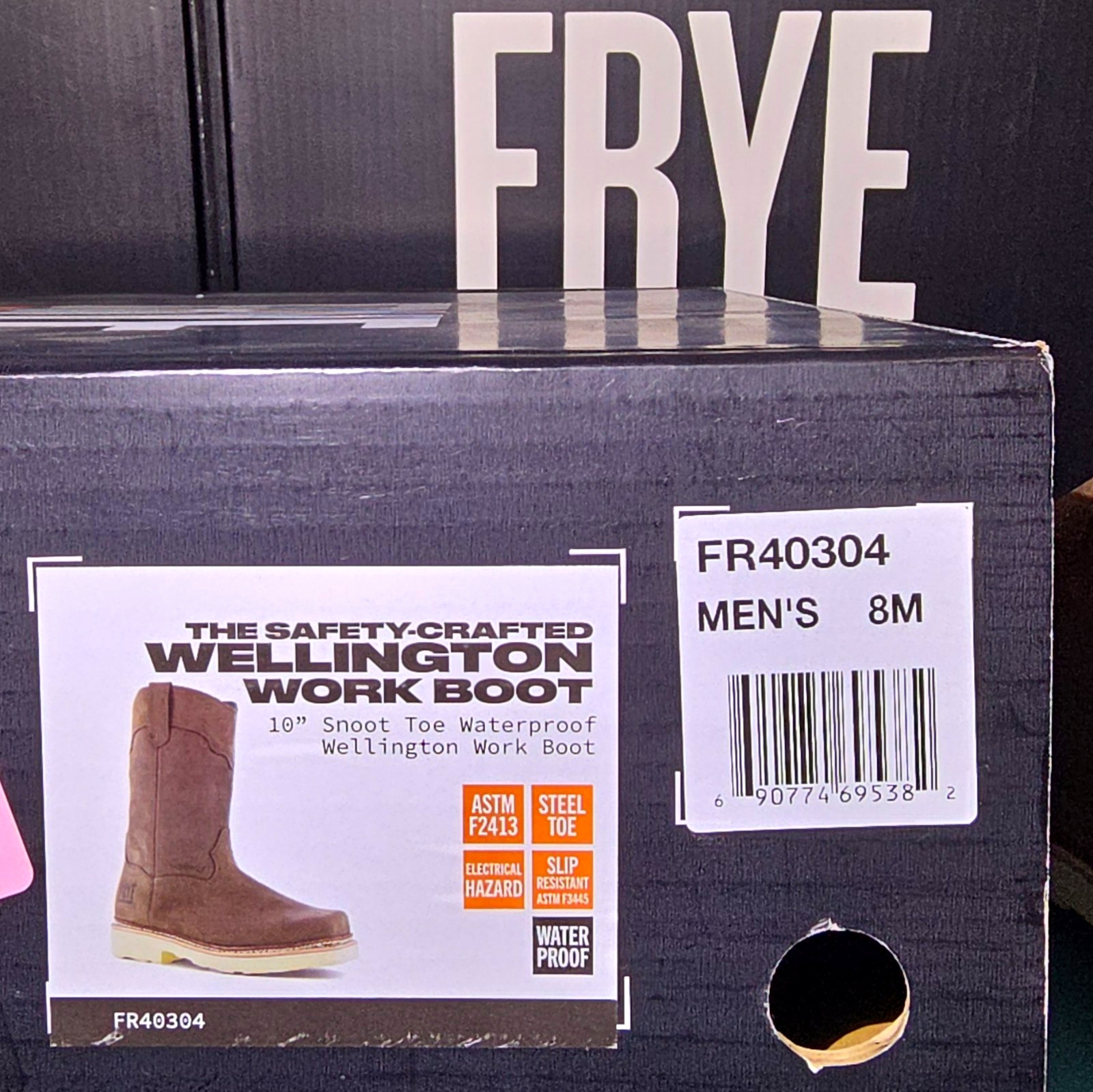 Frye Supply Wellington Waterproof EH Safety Toe Work Boots Men's 8M FR40304 Frye Supply Wellington Waterproof EH Safety Toe Work Boots Men's 8M FR40304